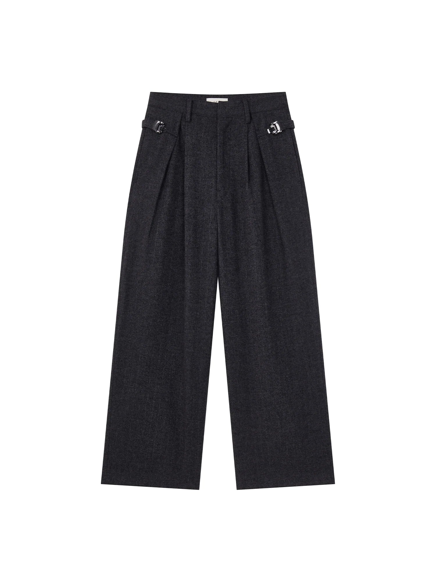 OPICLOTH Herringbone Pleated Wool-Blend Trousers