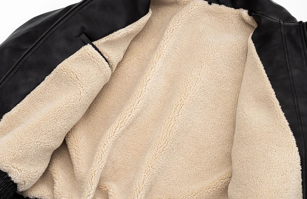 IN EXISTENCE Asymmetric Placket Washed Moto Jacket
