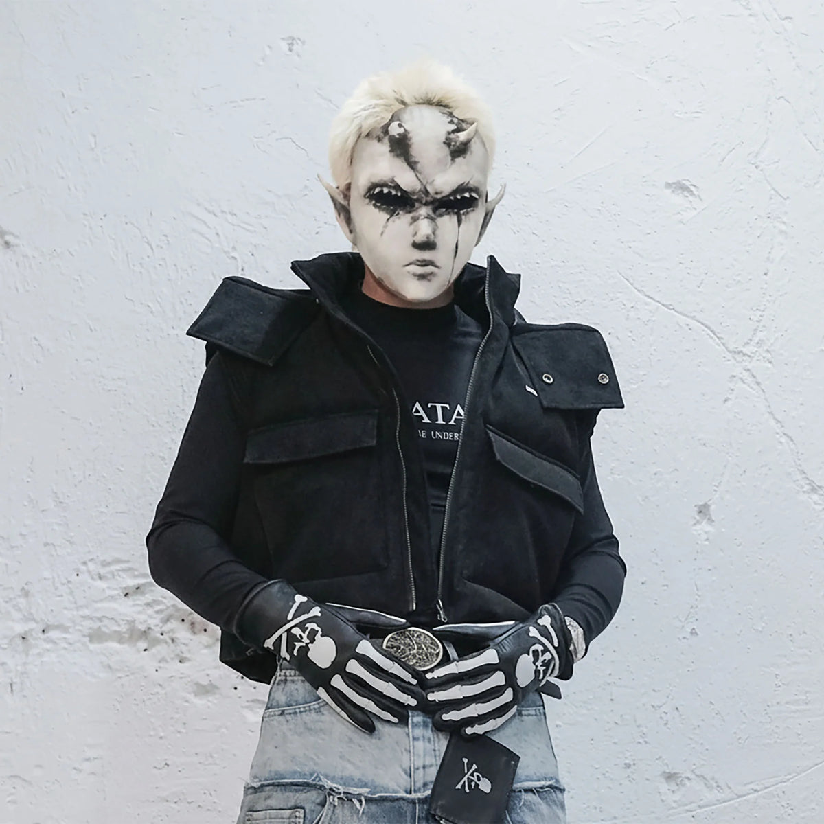 UNDERWATER Demon Horned Detachable Hood Down Vest