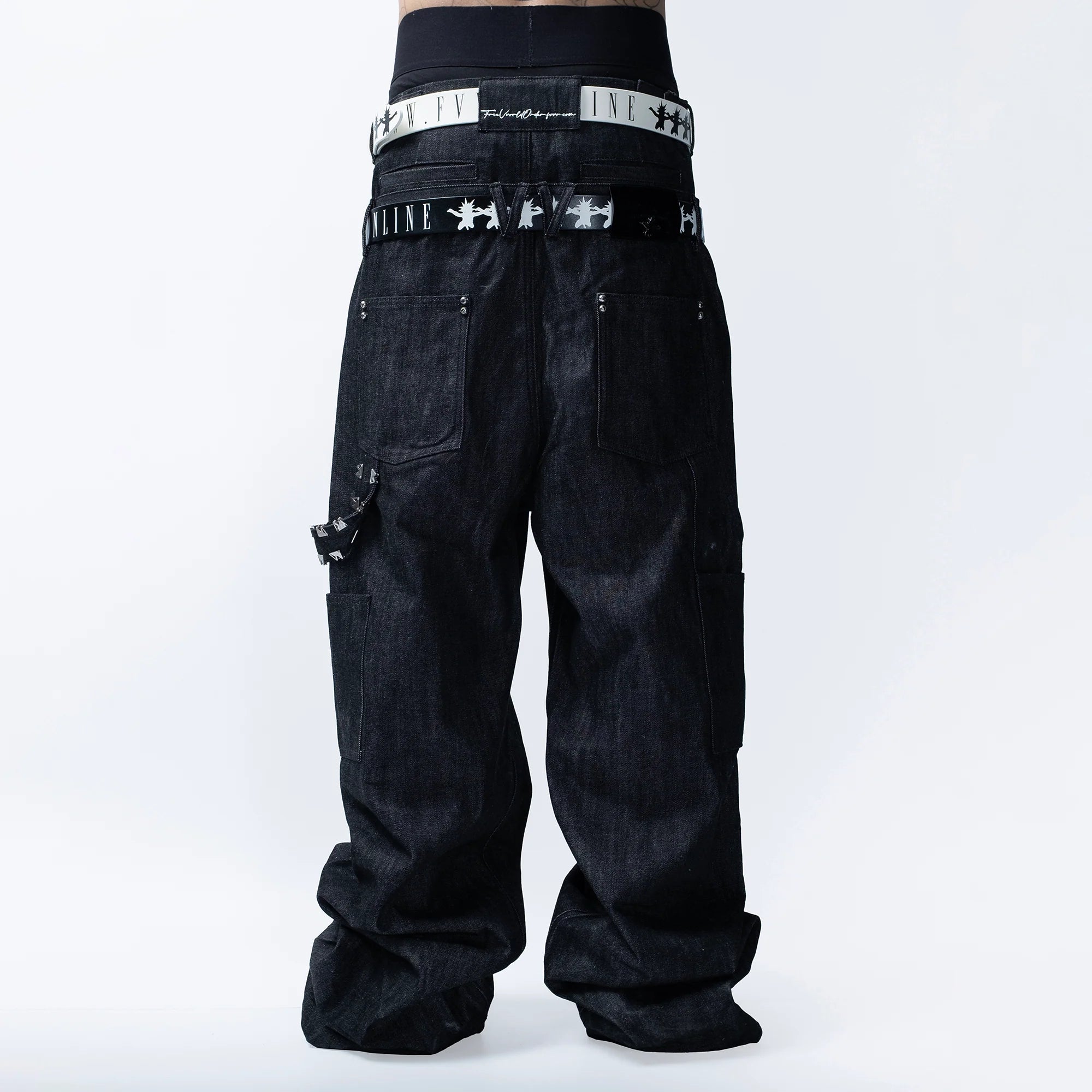 FVVO Skull Kid Full-Print Punk Leather Belt