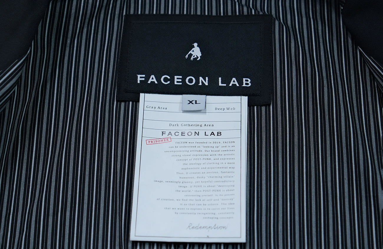 FACEONLAB Stand-Collar Metal-Shoulder Blazer Black