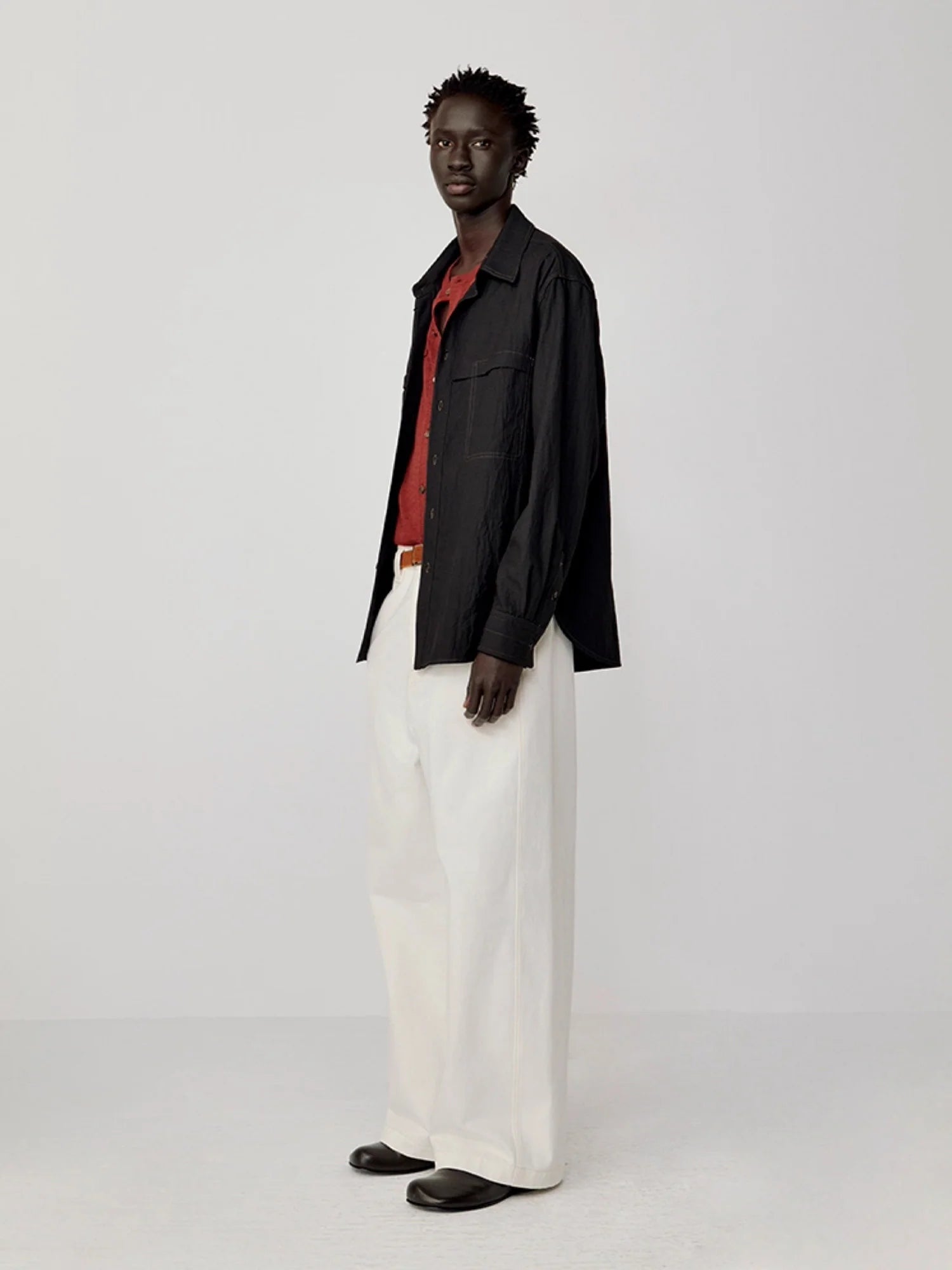 OPICLOTH Minimal Stitch Tencel-Blend Shirt