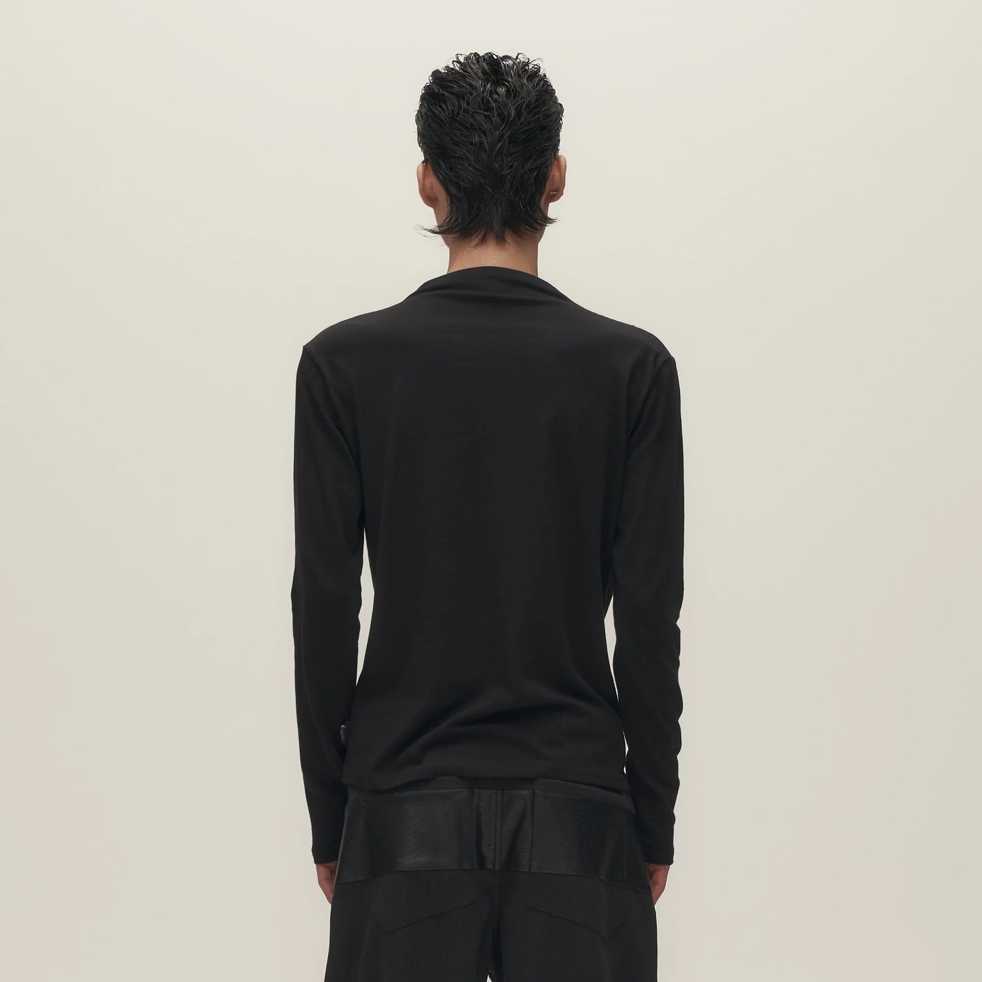SAVAGEGROWTHWORLD Asymmetrical Drape Long-Sleeve Tee