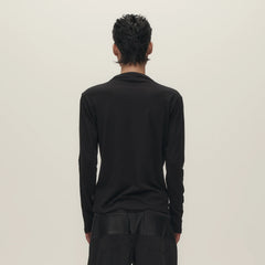 SAVAGEGROWTHWORLD Asymmetrical Drape Long-Sleeve Tee