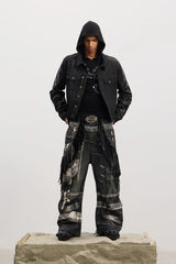 DND4DES Fringe Full-Print Baggy Jeans