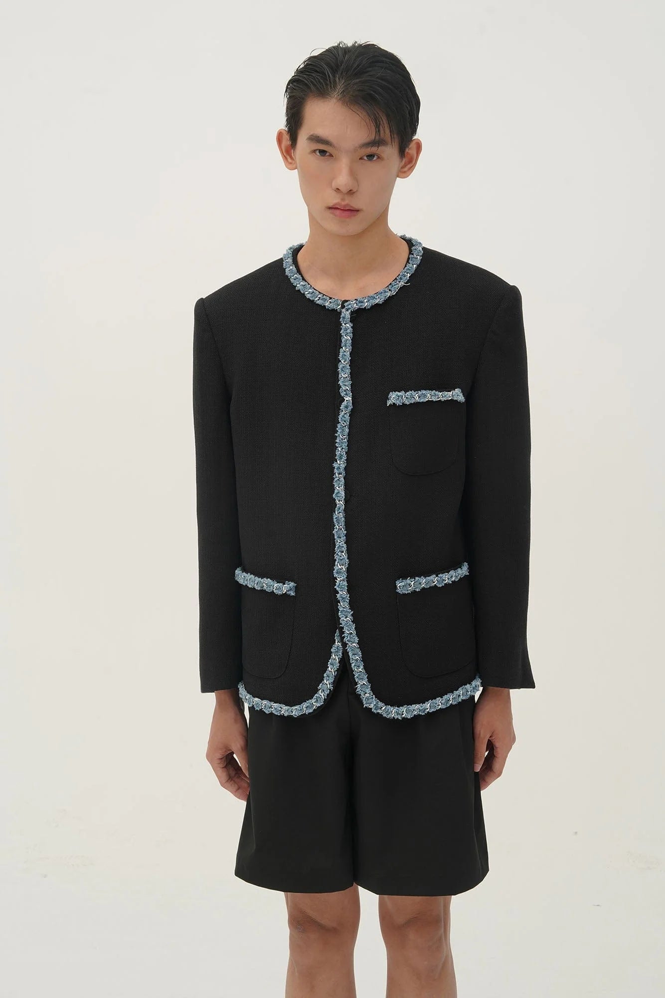 ORAL UTOPIA Tweed Trimmed Edge Jacket