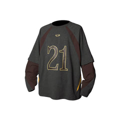 RELABEL No.21 Spliced Layered Long-Sleeve Tee