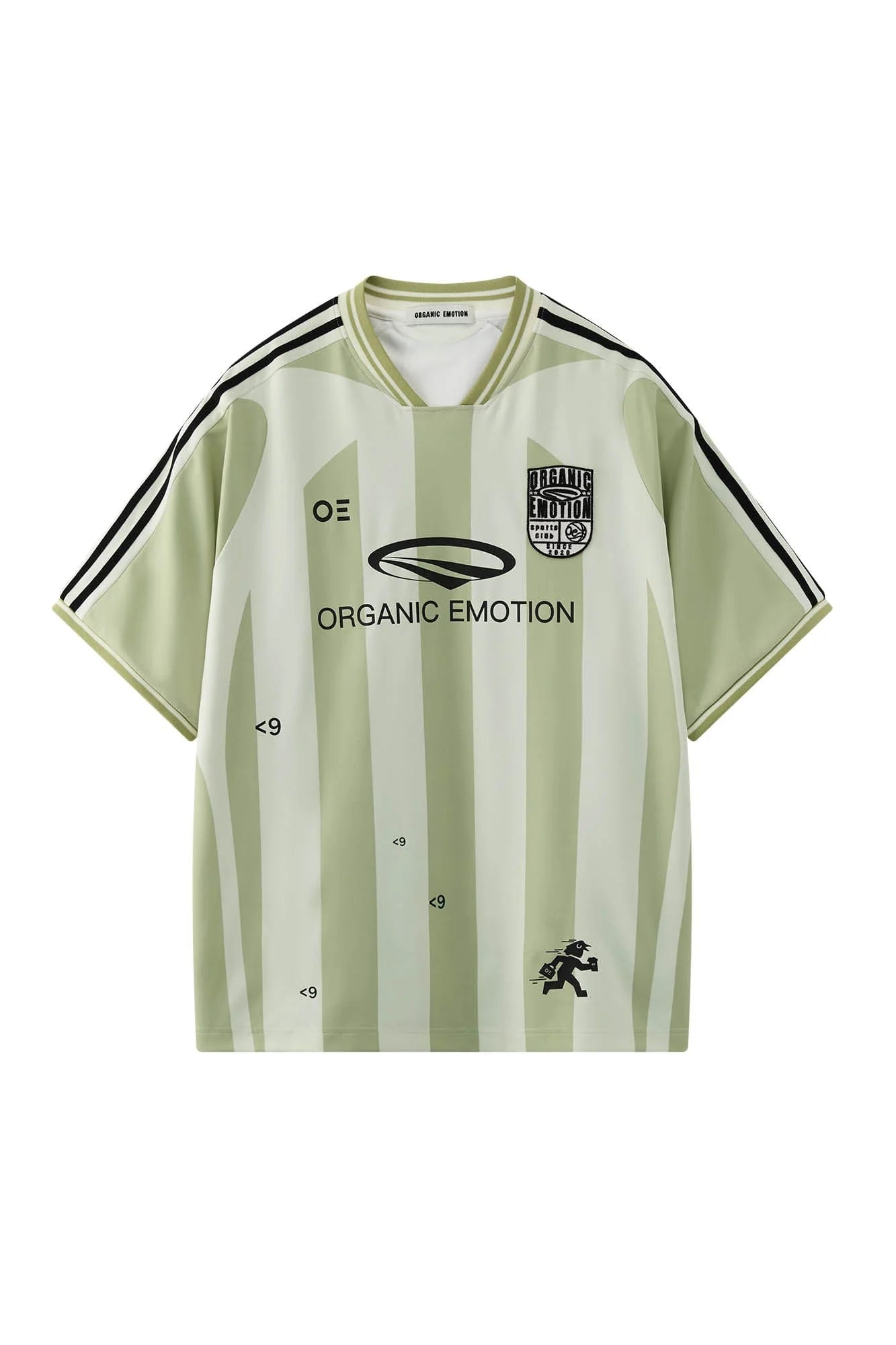 ORGANIC EMOTION Striped Badge Graphics Soccer Jersey