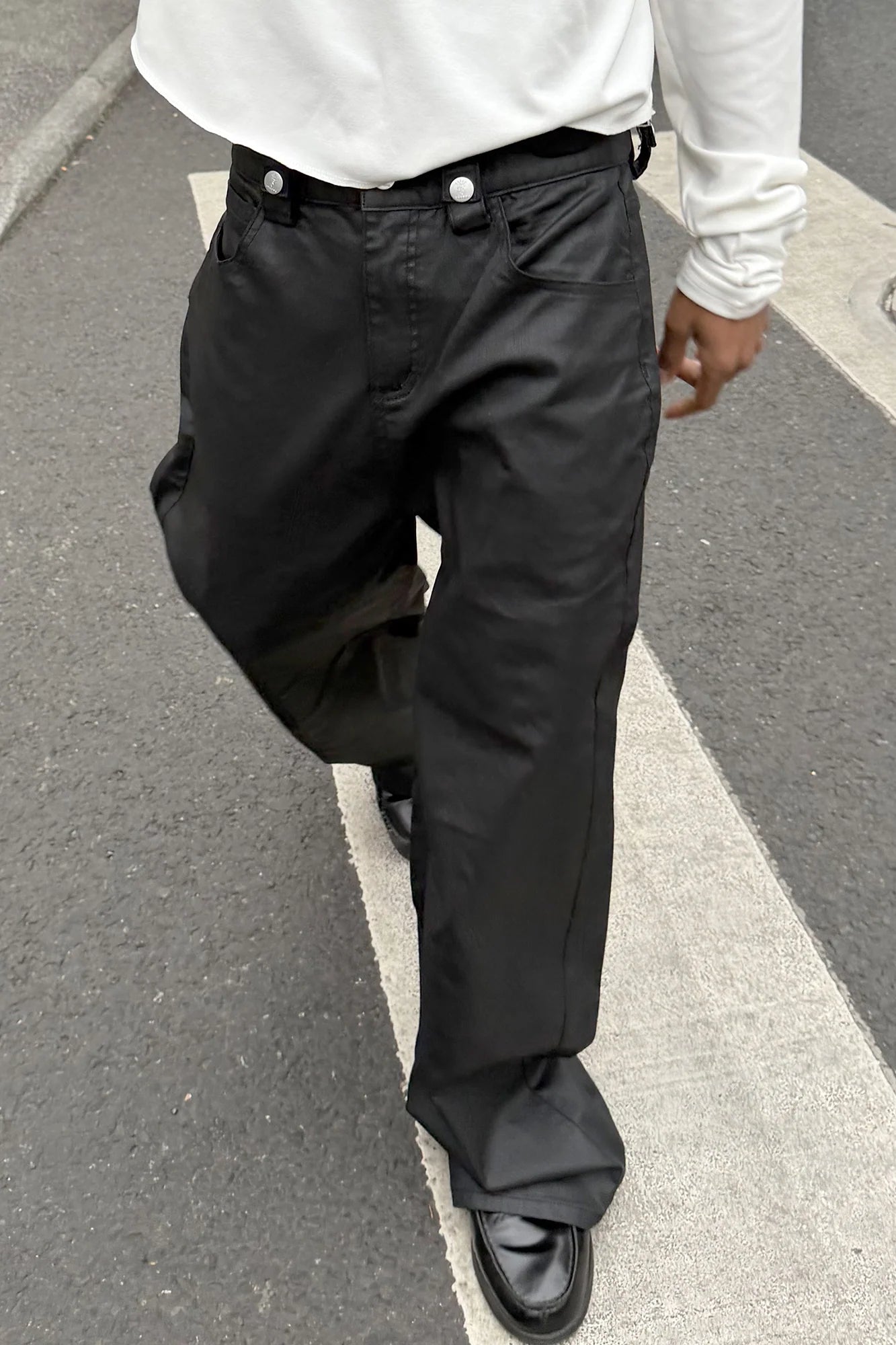 STEEPC Waxed Baggy Jeans