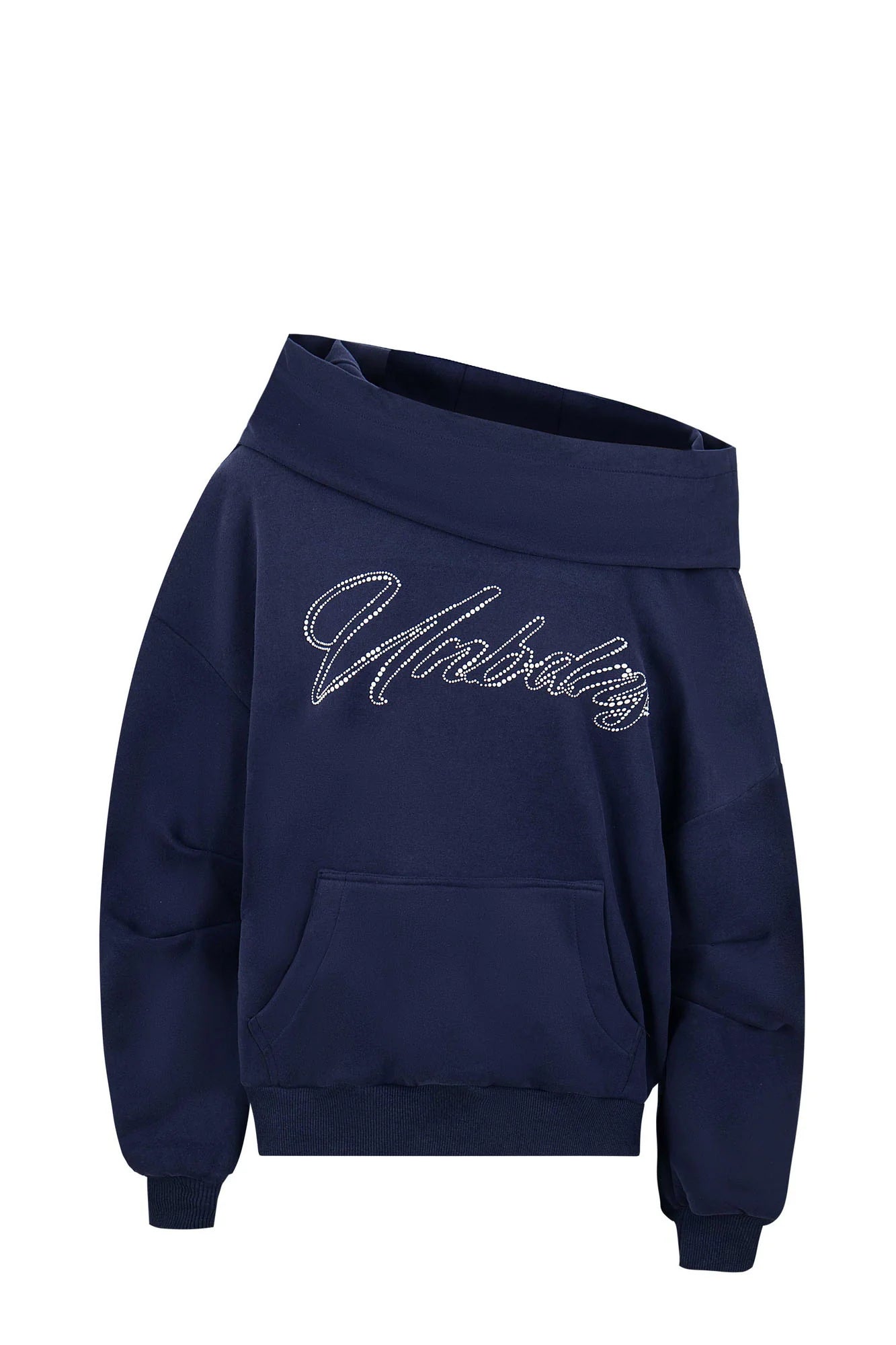 CLP Oversized Cowl-Hood Pearl-Stud Hoodie
