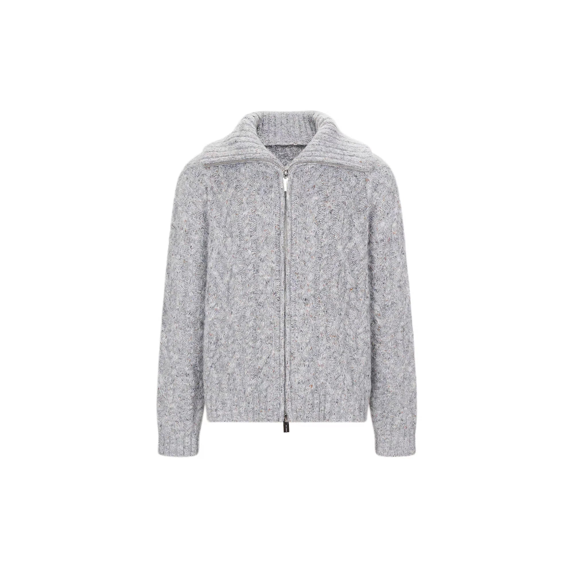 TIWILLTANG Dual-Zipper Cable Knit Funnel Sweater
