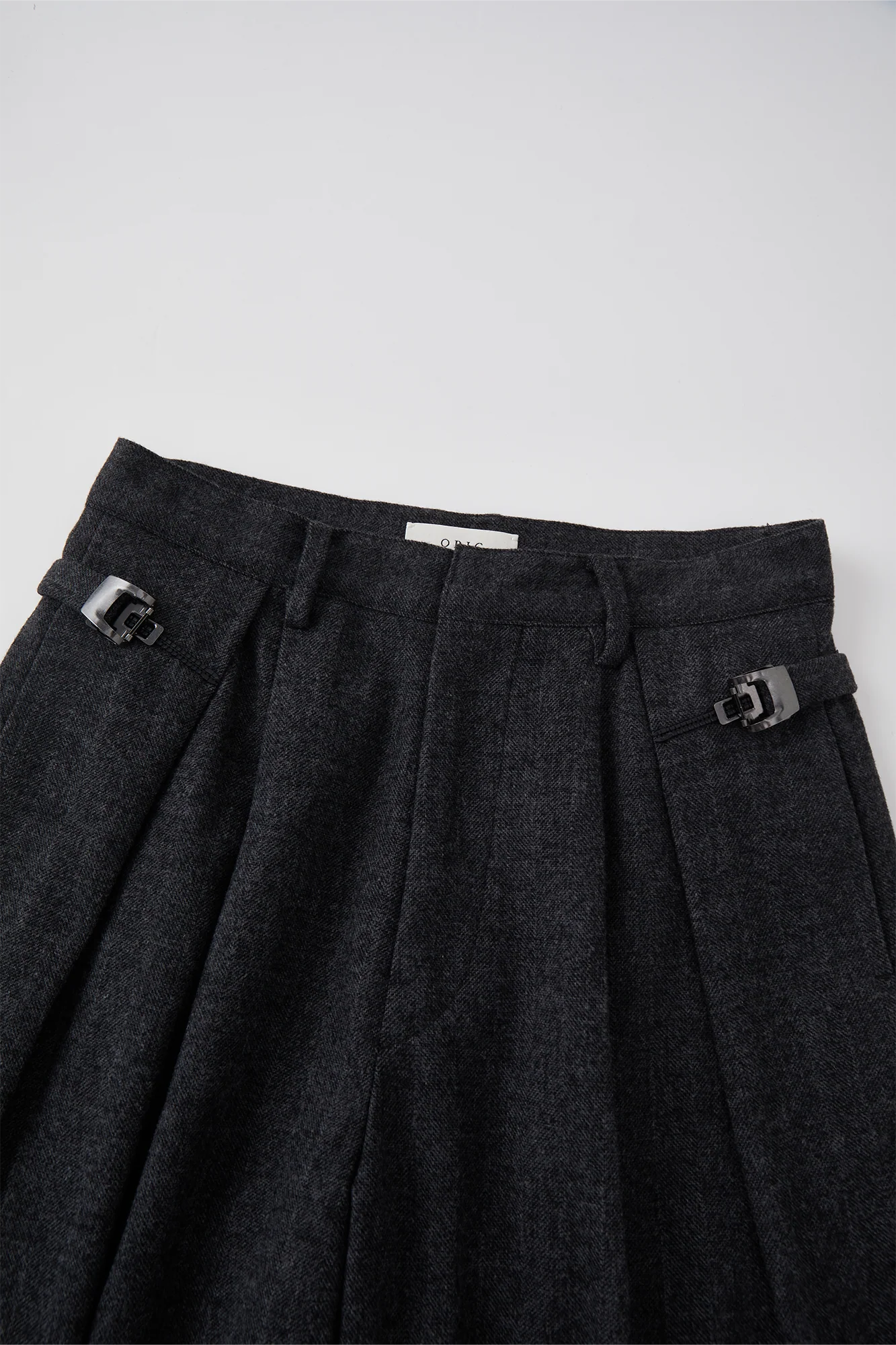 OPICLOTH Herringbone Pleated Wool-Blend Trousers