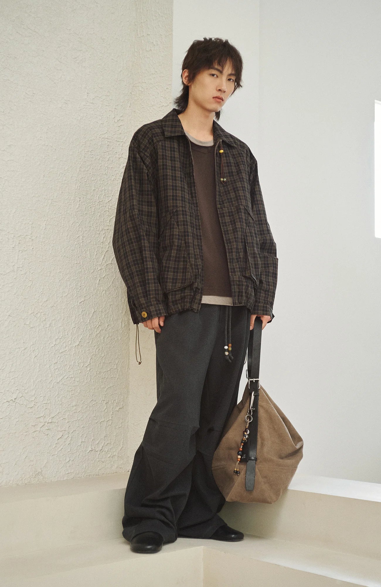 GONGHE REPUB Beaded-Drawstring Oversized Pants