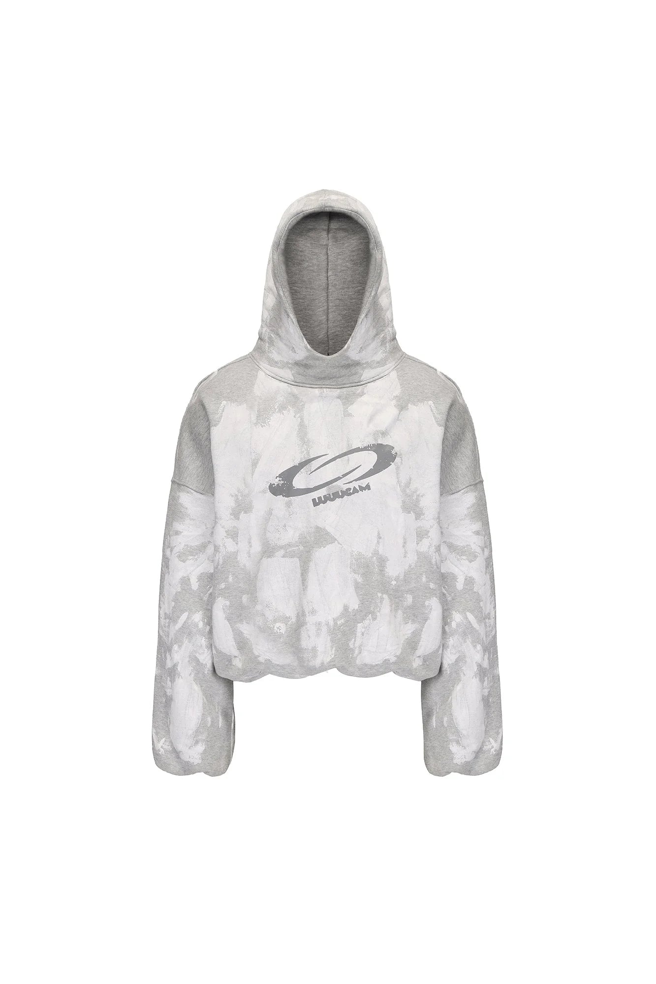 LUUUCAM Brush-Paint Faded Logo Hoodie
