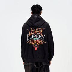 ULIPERY Distressed Crinkled Hooded Jacket