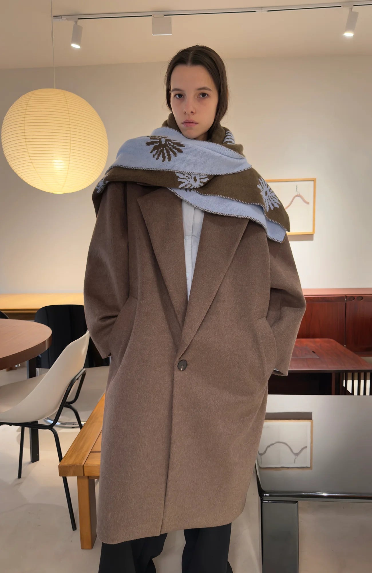 MIICHOUS Floral Embroidered Detachable Liner Overcoat
