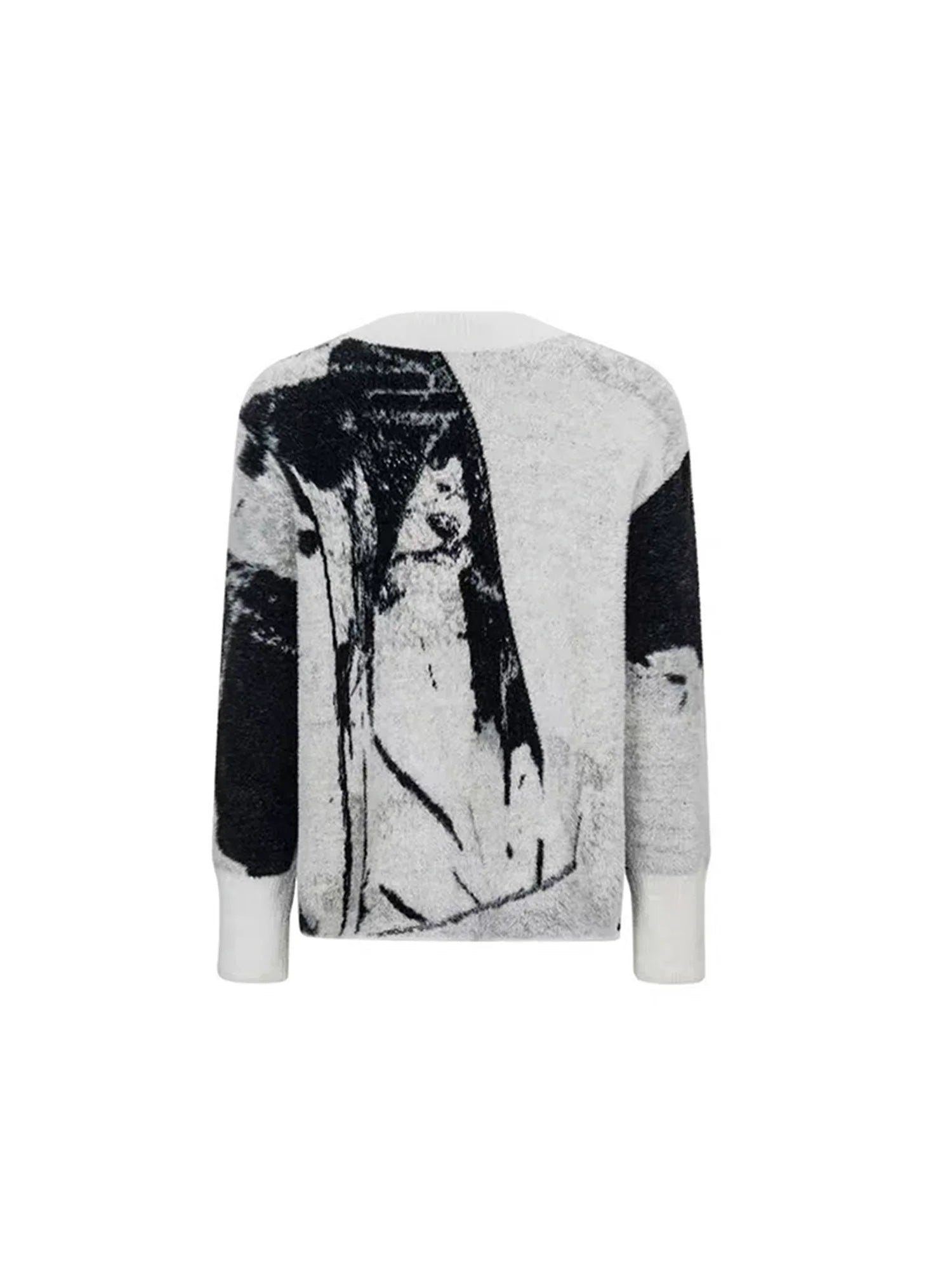 TIWILLTANG Faux-Mink Graphic Knit Jacket