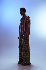REDH Glossy Coated Faux Leather Jacket Ancora Red