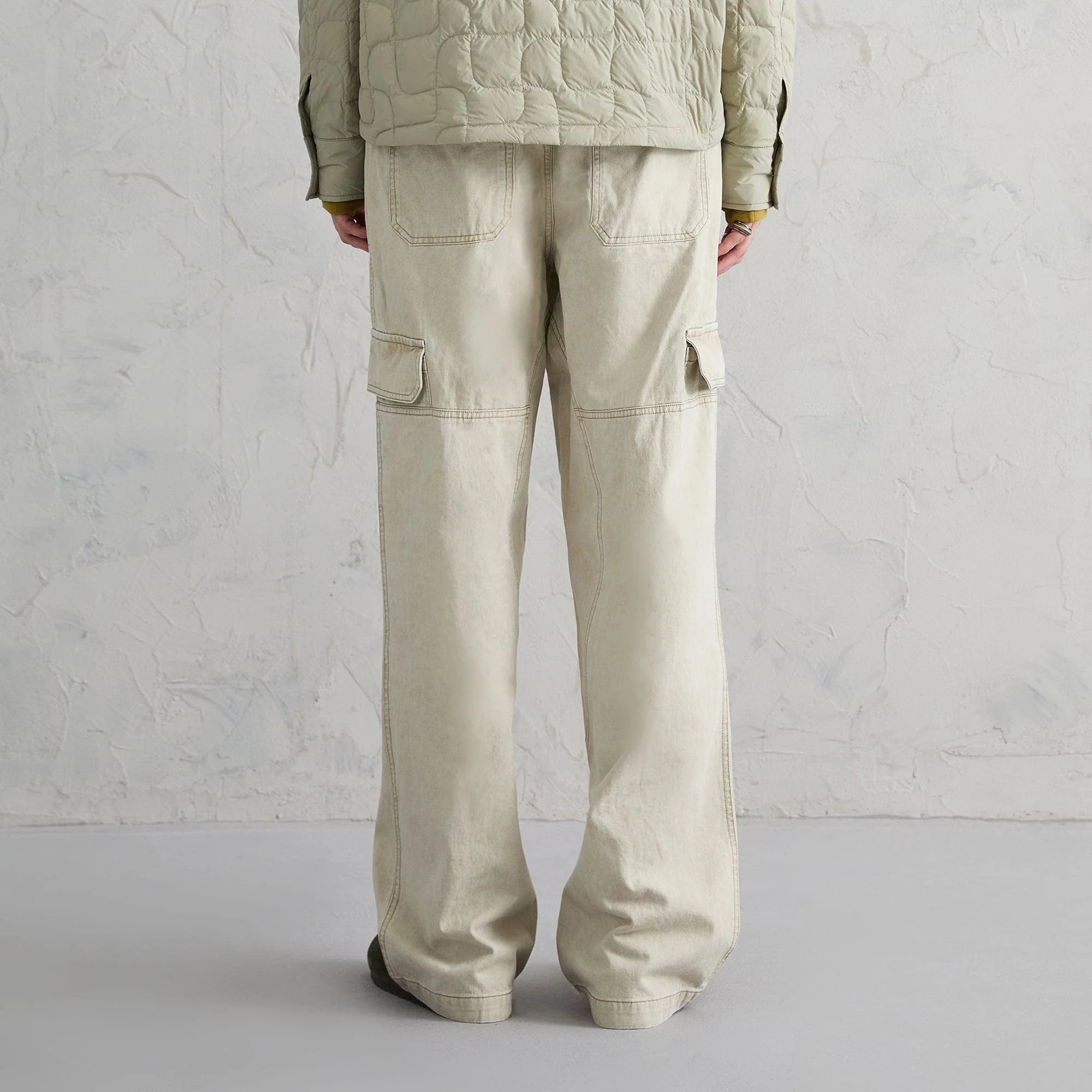 ORGANIC EMOTION Deconstructed Layered-pocket Button Pants