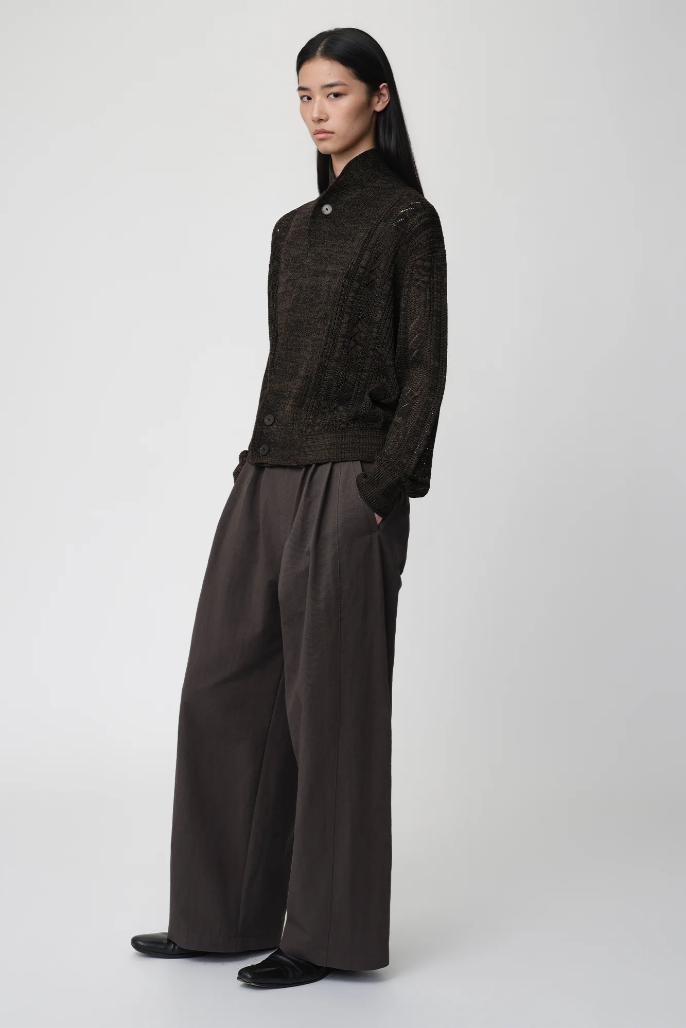 OPICLOTH Slouchy Open-Knit Cardigan