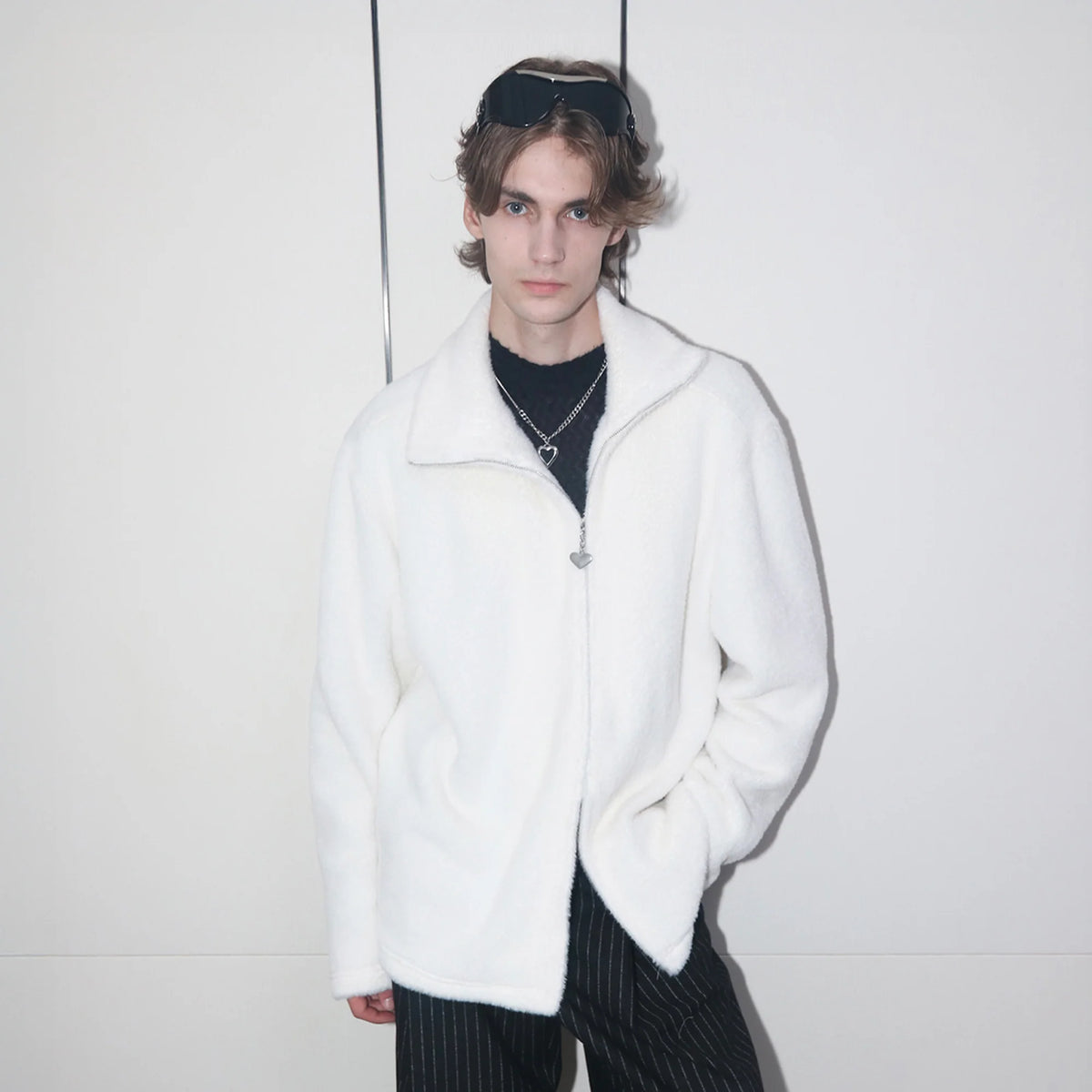 ASSEEN Asym-Zip Mohair Cardigan