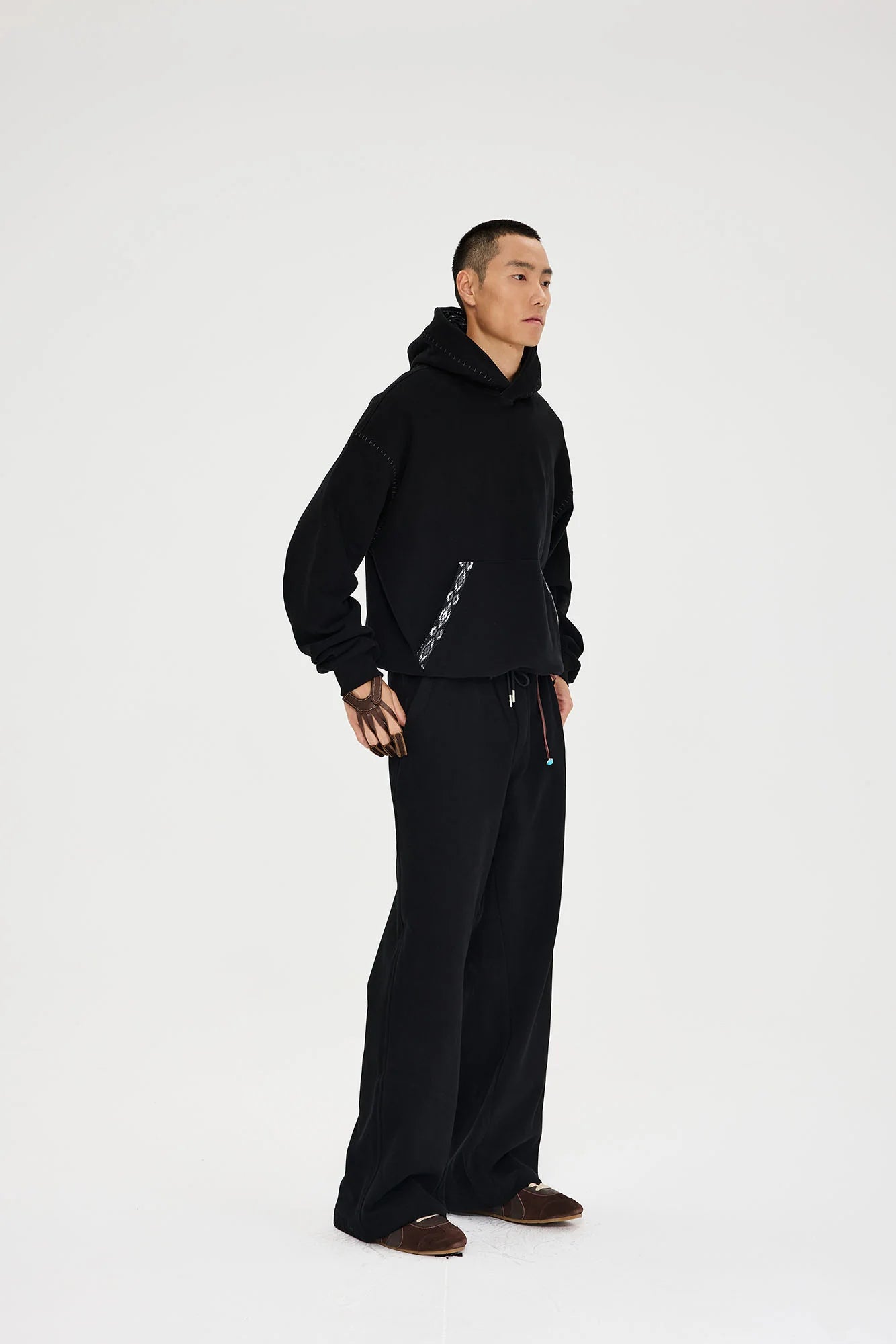 CATSSTAC Totem-Trimmed Kangaroo Pocket Hoodie