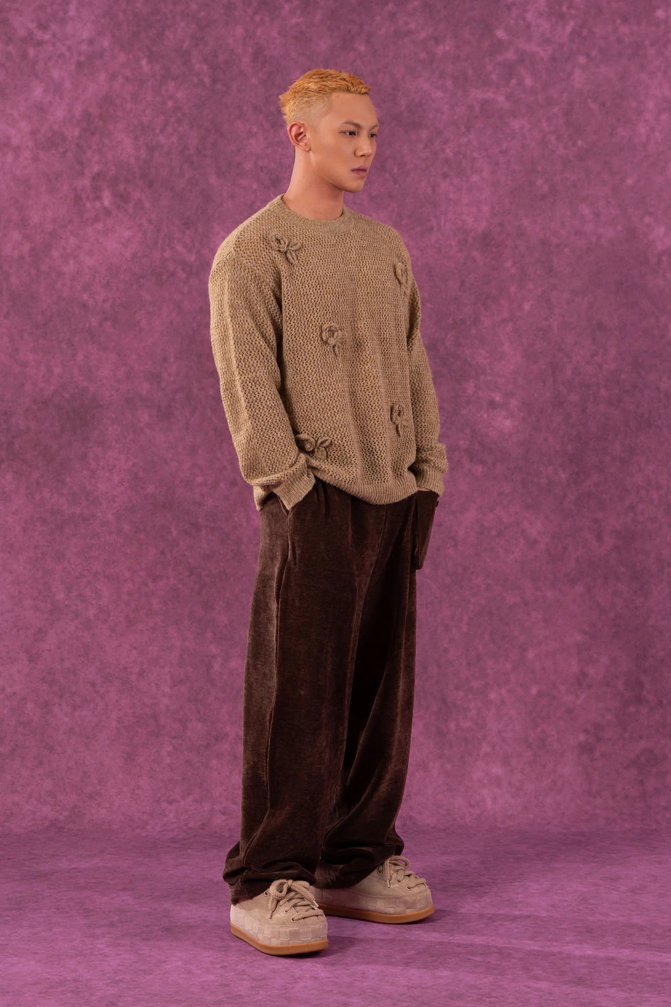 CLP Crochet Rose Wool-Blend Sweater