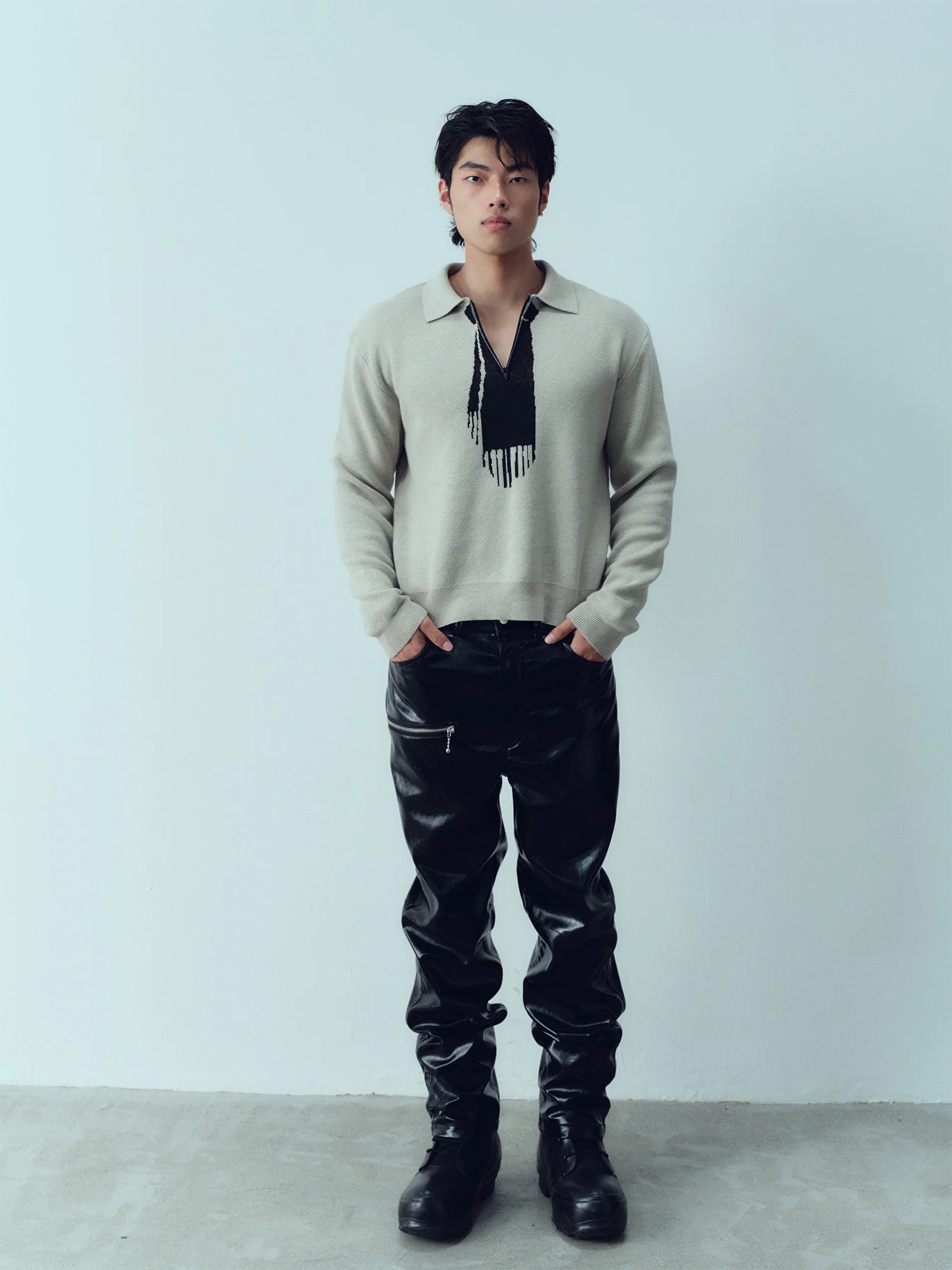 KADAKADA Tie-Jacquard Wool-Blend Sweater