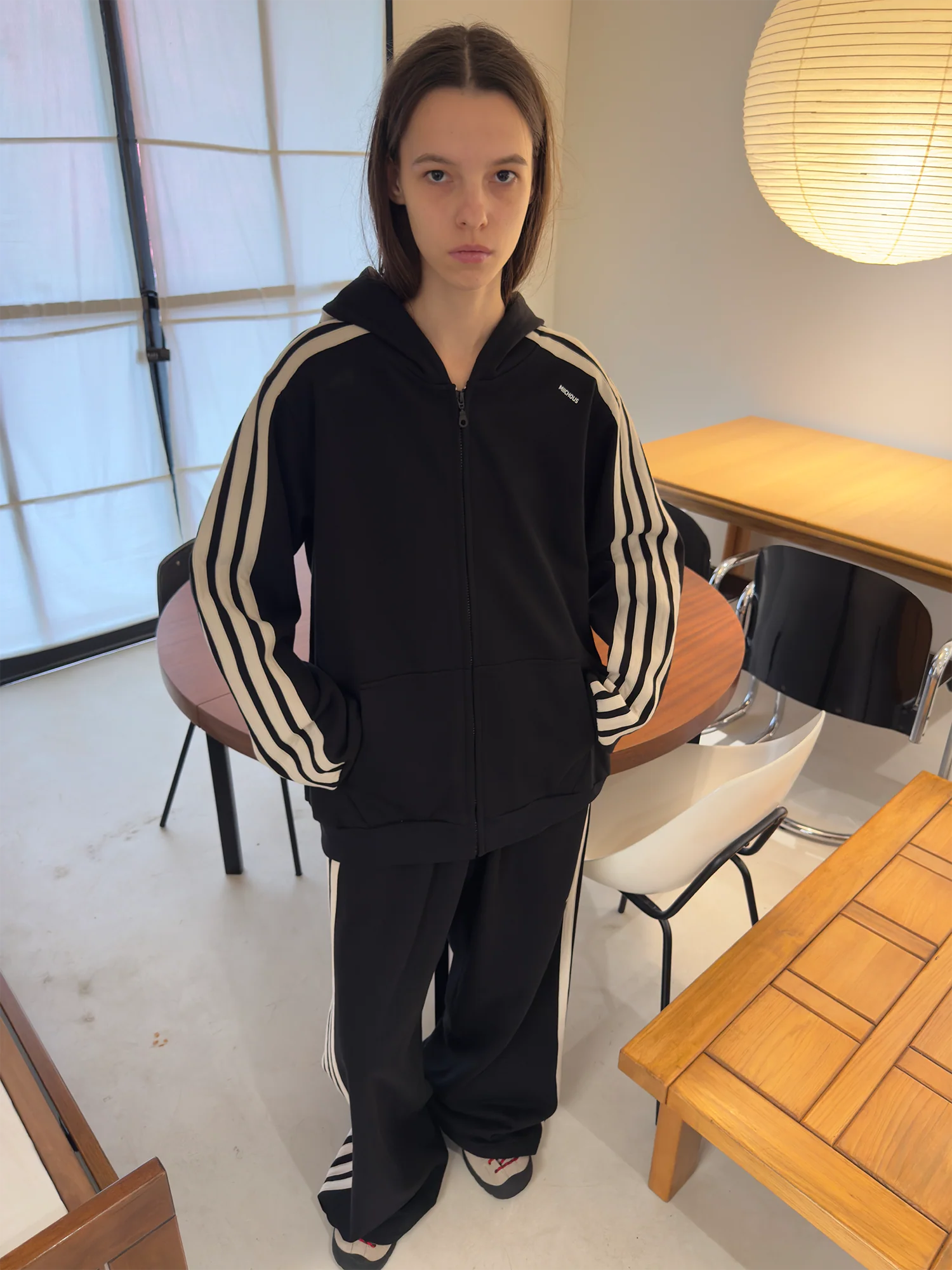MIICHOUS Essential Stripe Wide-Leg Pants