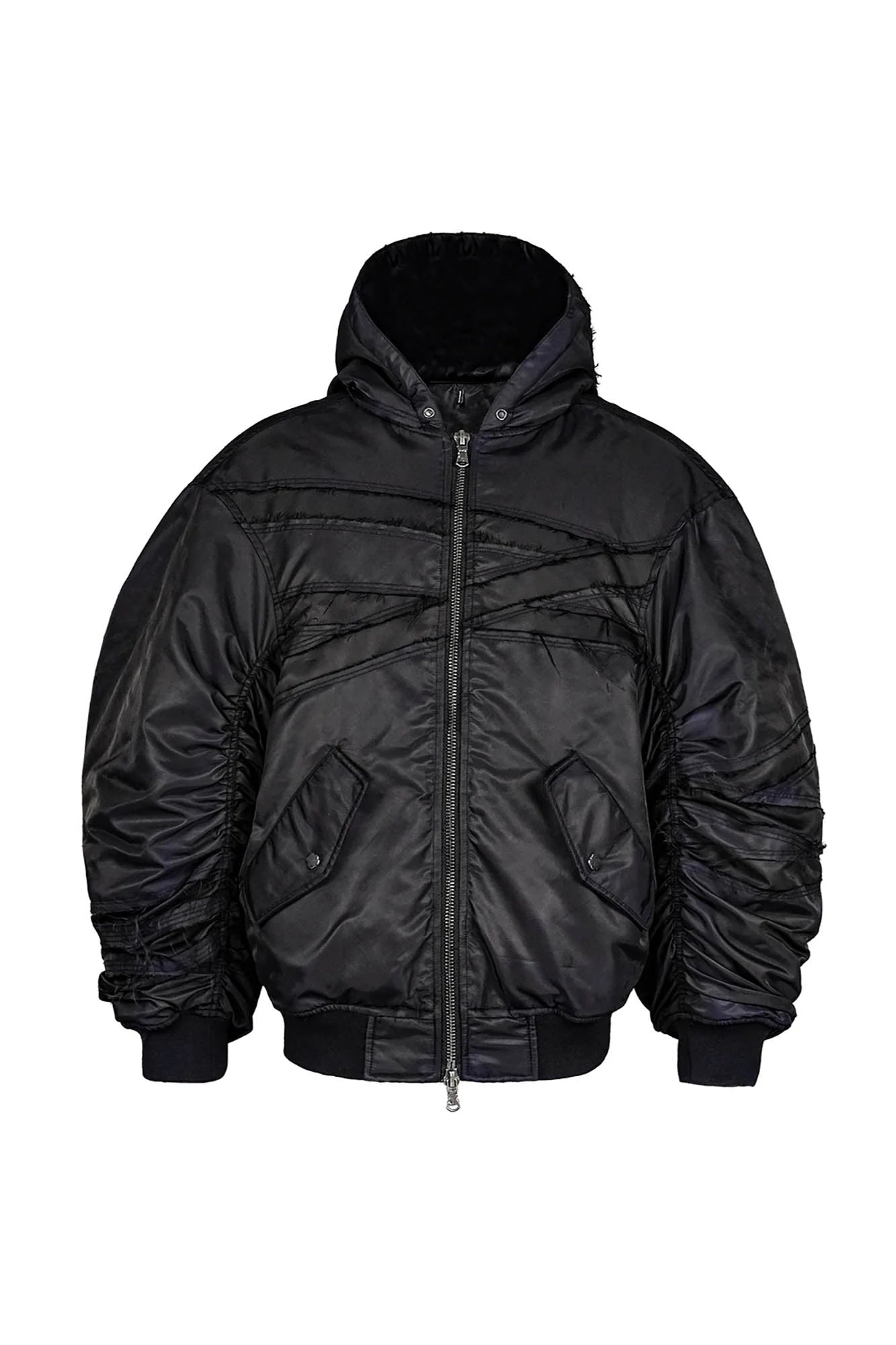 UNDERWATER Distressed Bondage MA-1 Jacket Black