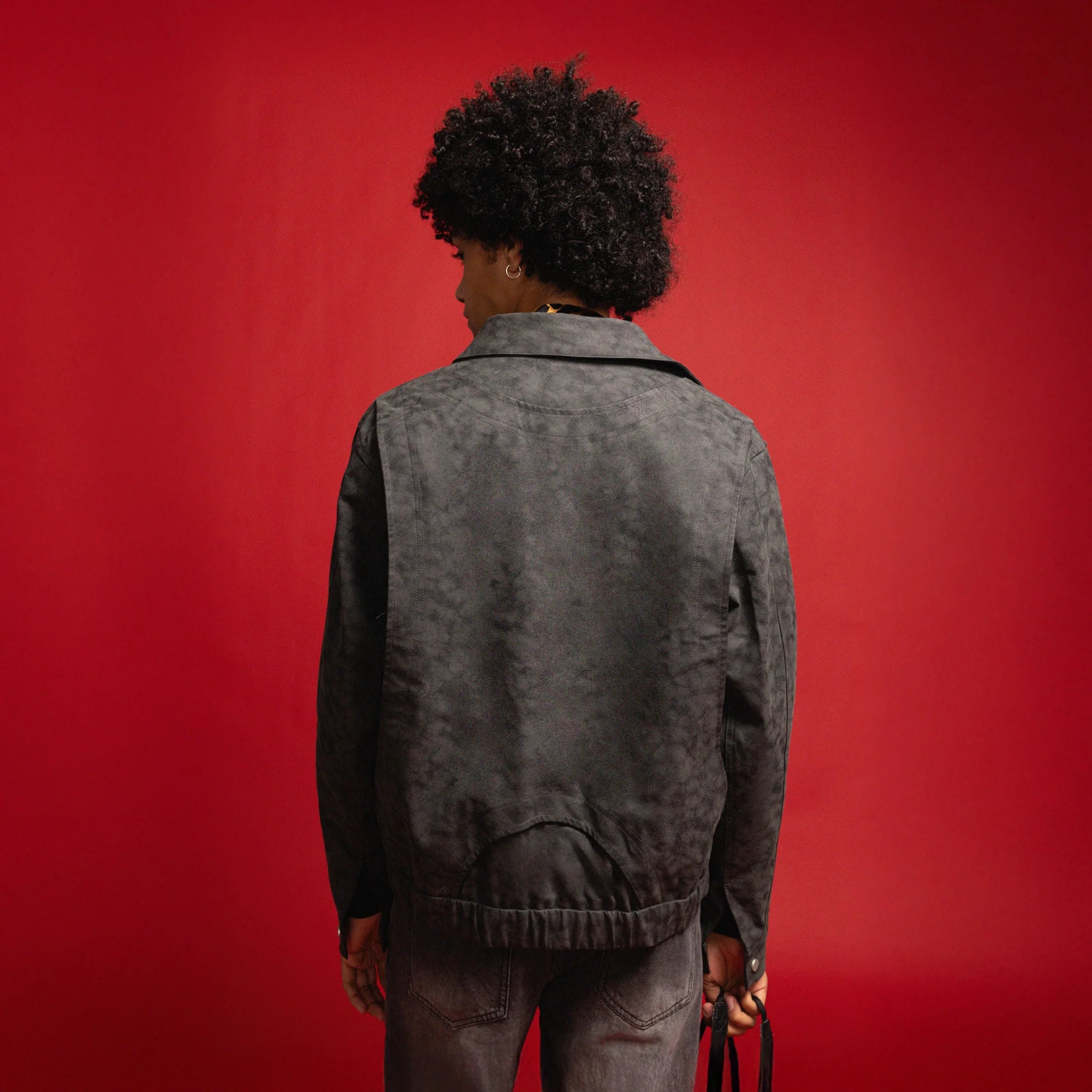 REDH Washed Faux Leather Cropped Blouson