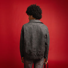 REDH Washed Faux Leather Cropped Blouson