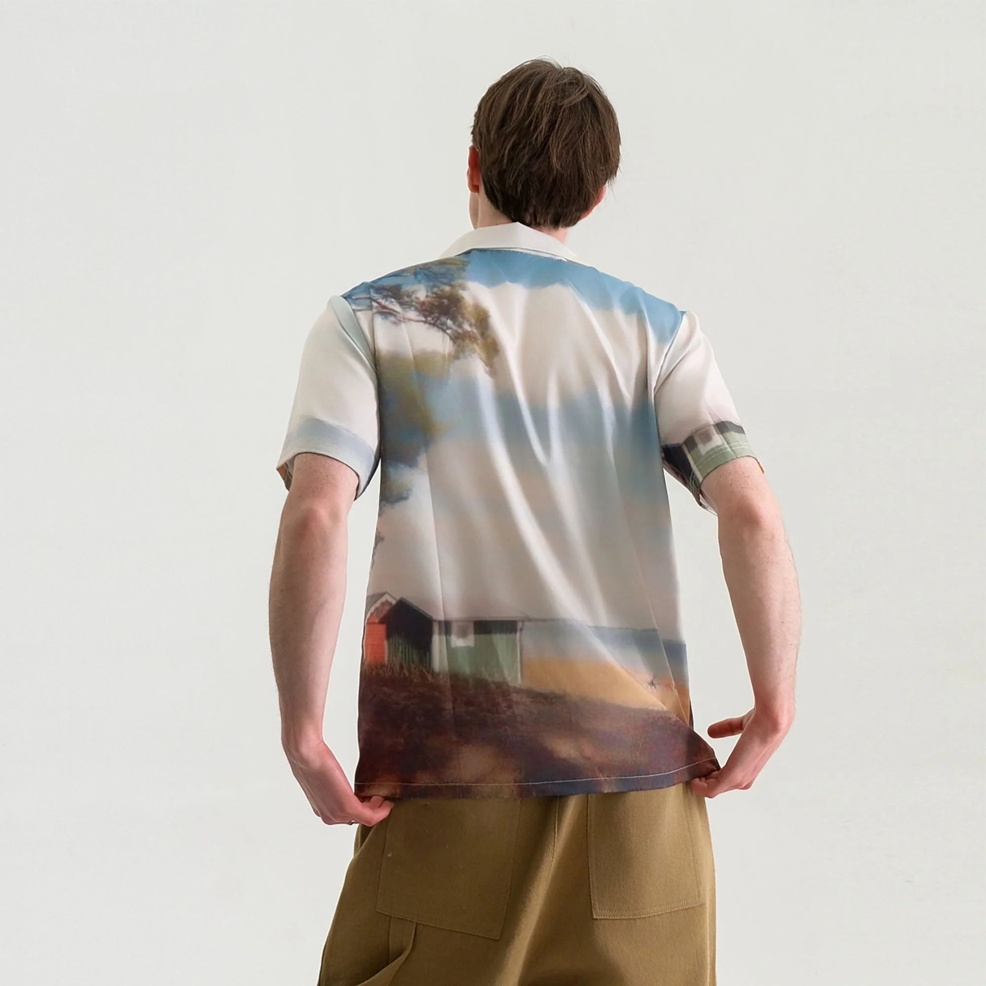 WIID Landscape Full-Print Cuban Half Shirt