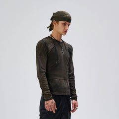FLYERRER Washed Panelled Slim-Fit Long-Sleeve Tee
