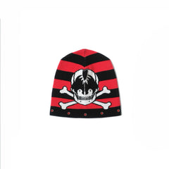 NOTHINGNESS WORLD Striped Skull Jacquard Studded Beanie