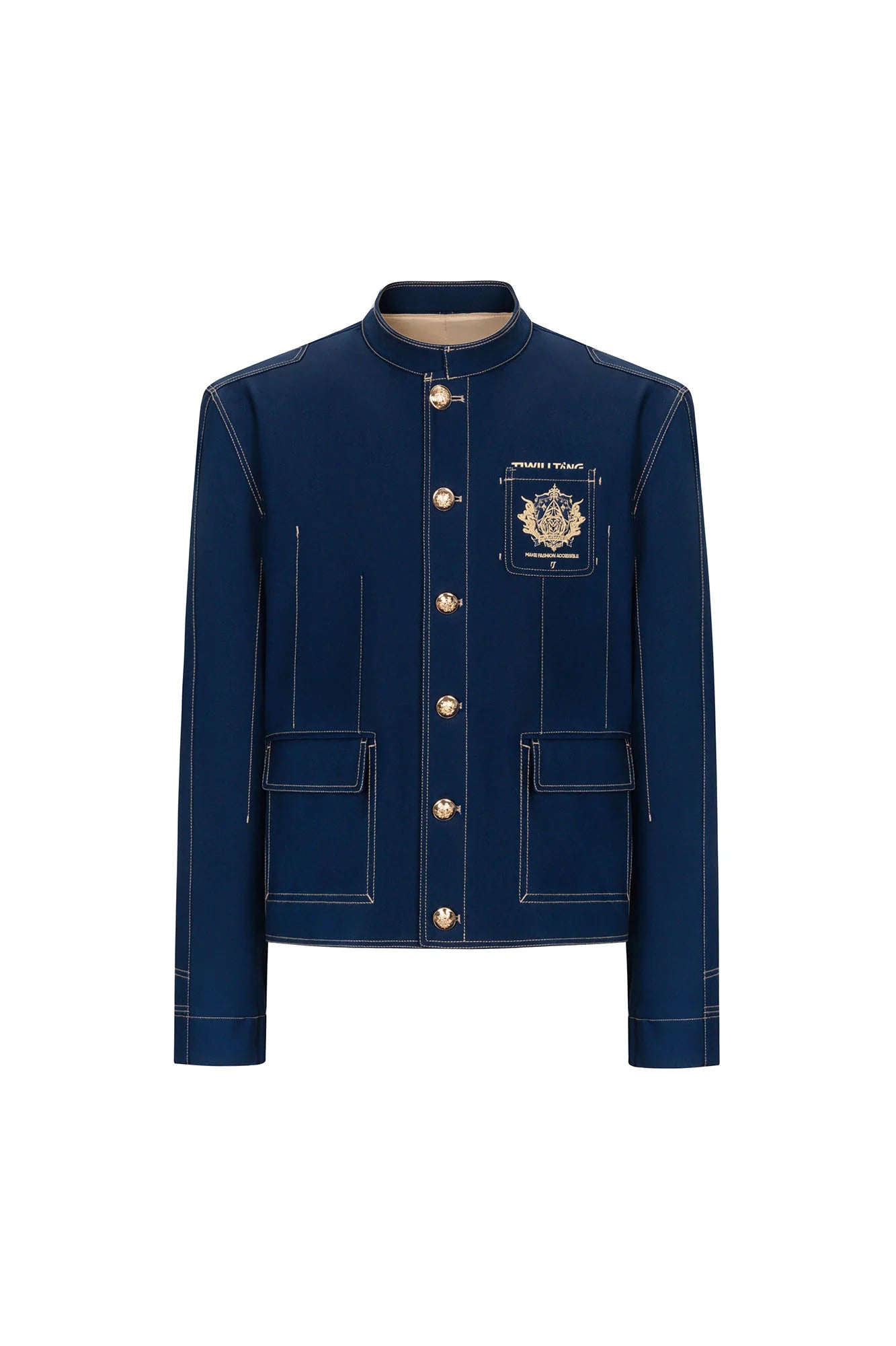 TIWILLTANG Stitched Badge-Embroidered Jacket