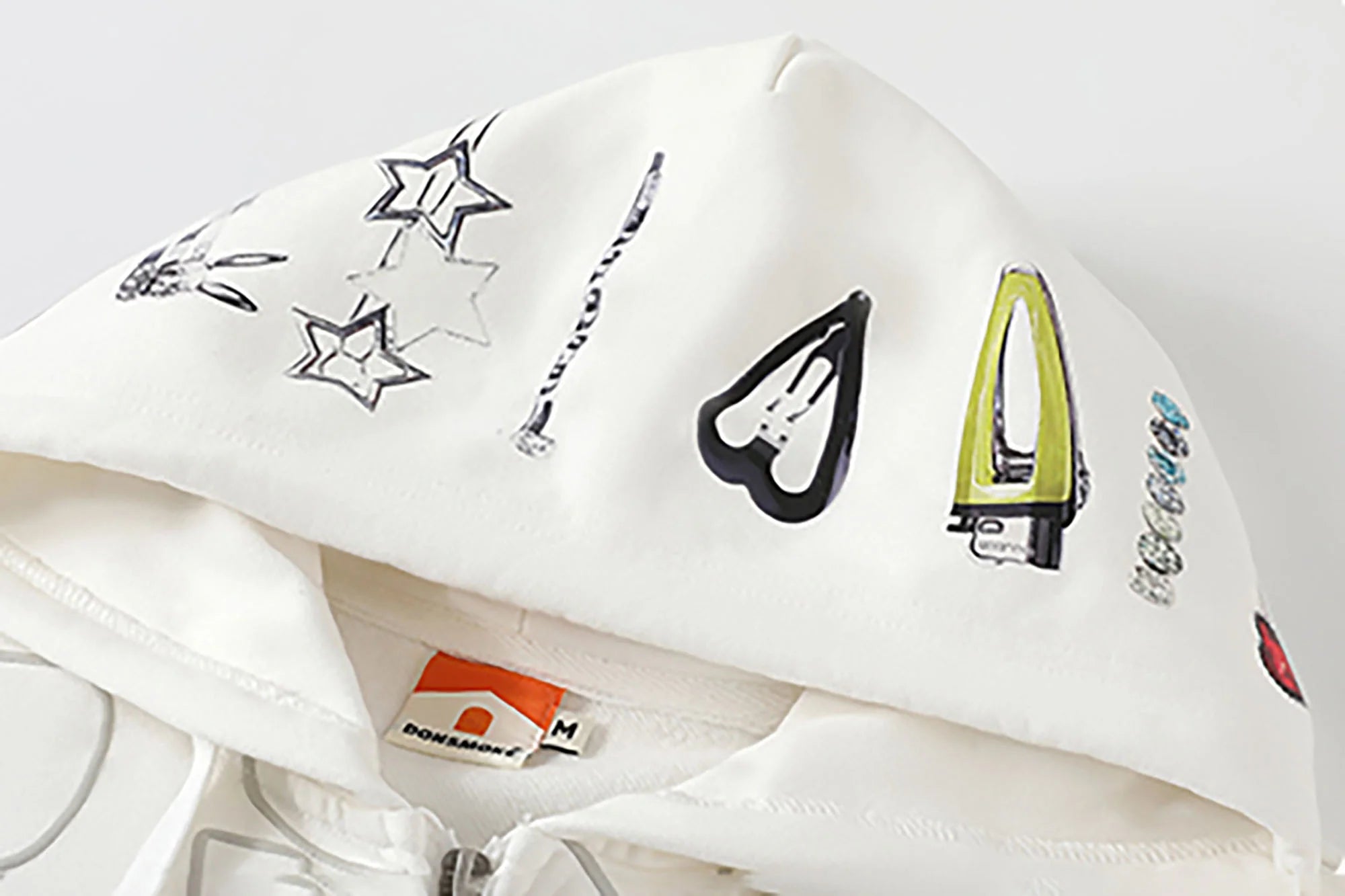 DONSMOKE Hairclip Graphic Double-Zip Hooded Jacket