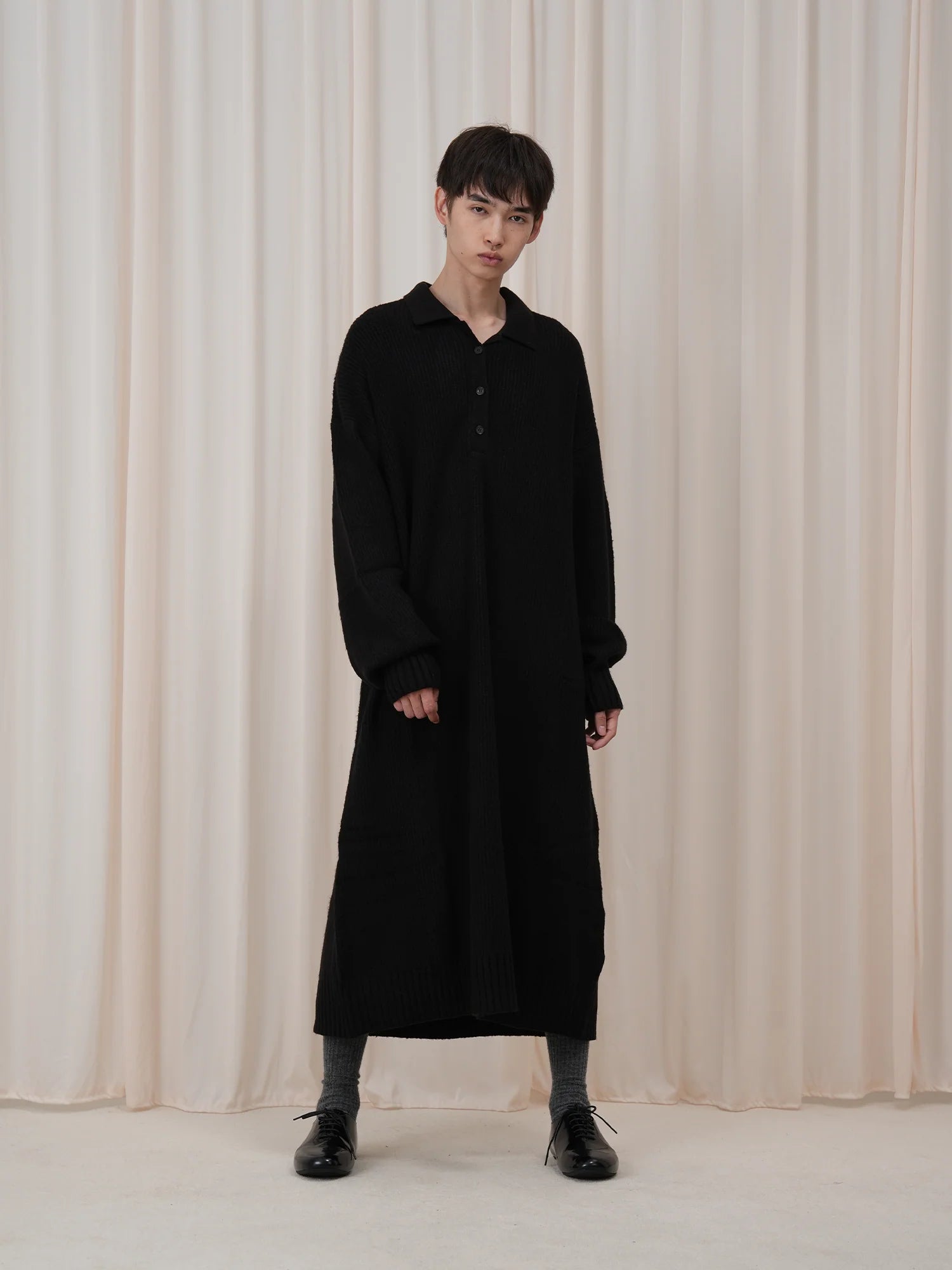 OUYANG WENJUN Half-Placket Oversized Sweater