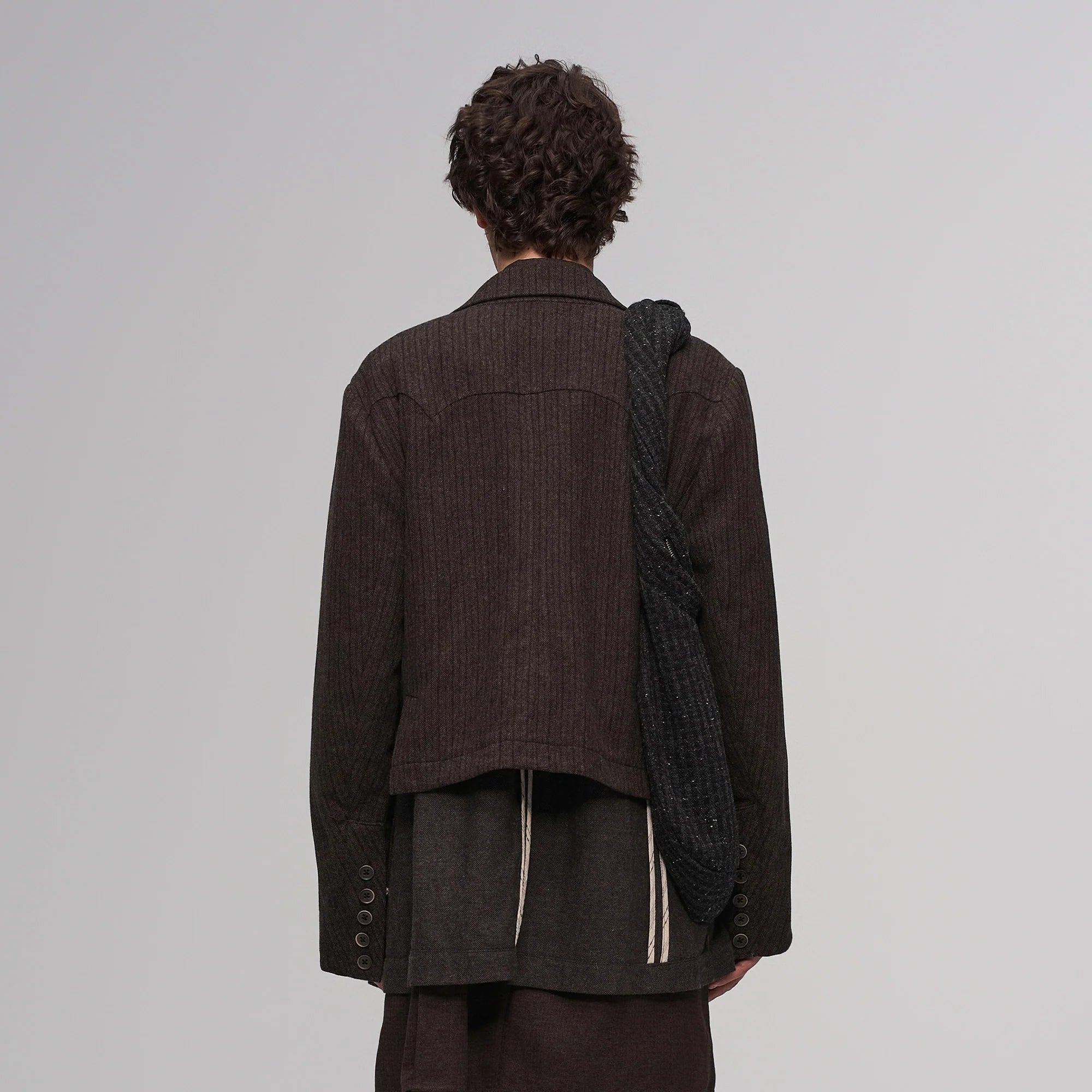 ILNya Nieternite Nifutur Wool-Blend Layered Sash Panel Blazer