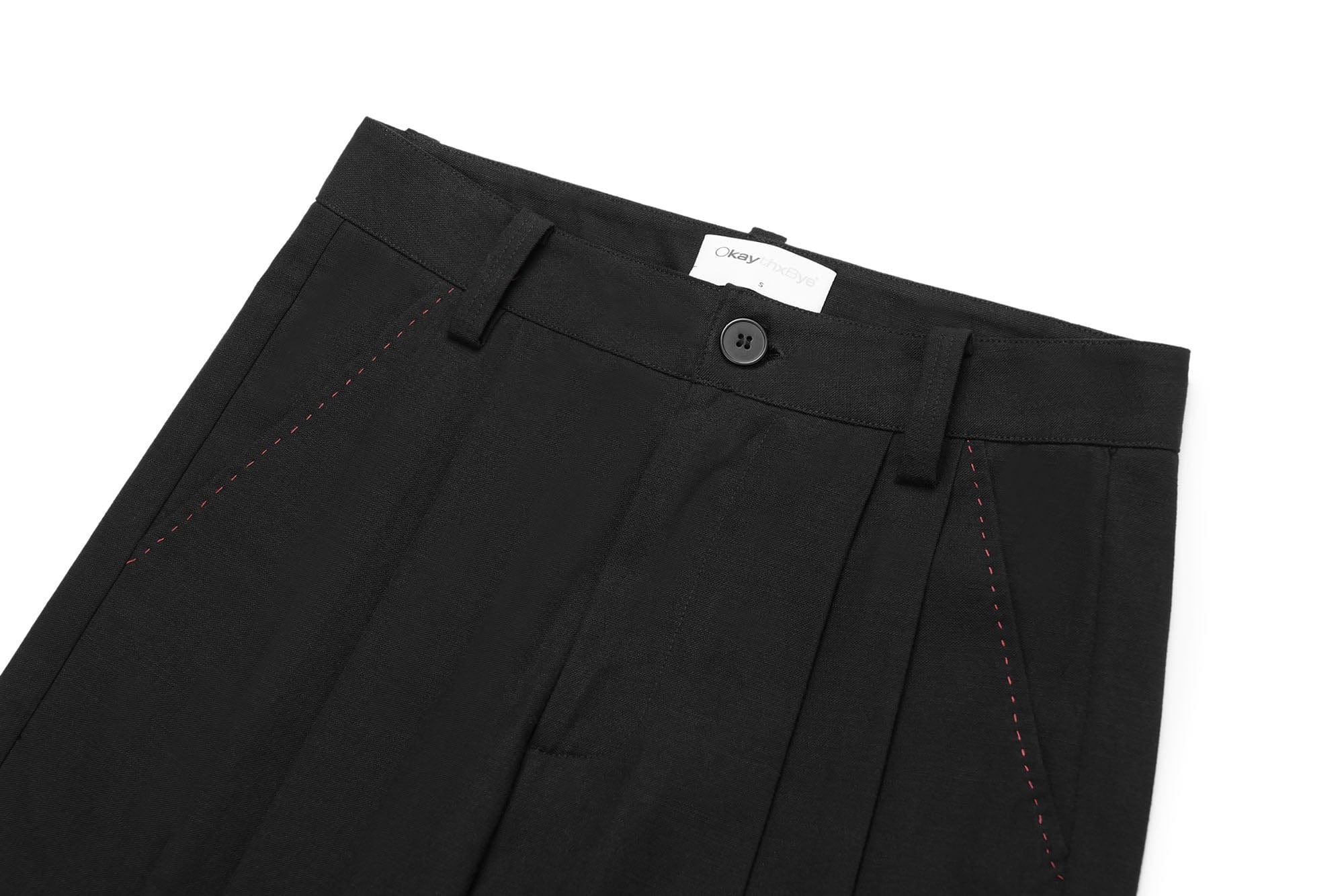 OKAYTHXBYE Pleated Linen-Blend Wide-Leg Trousers