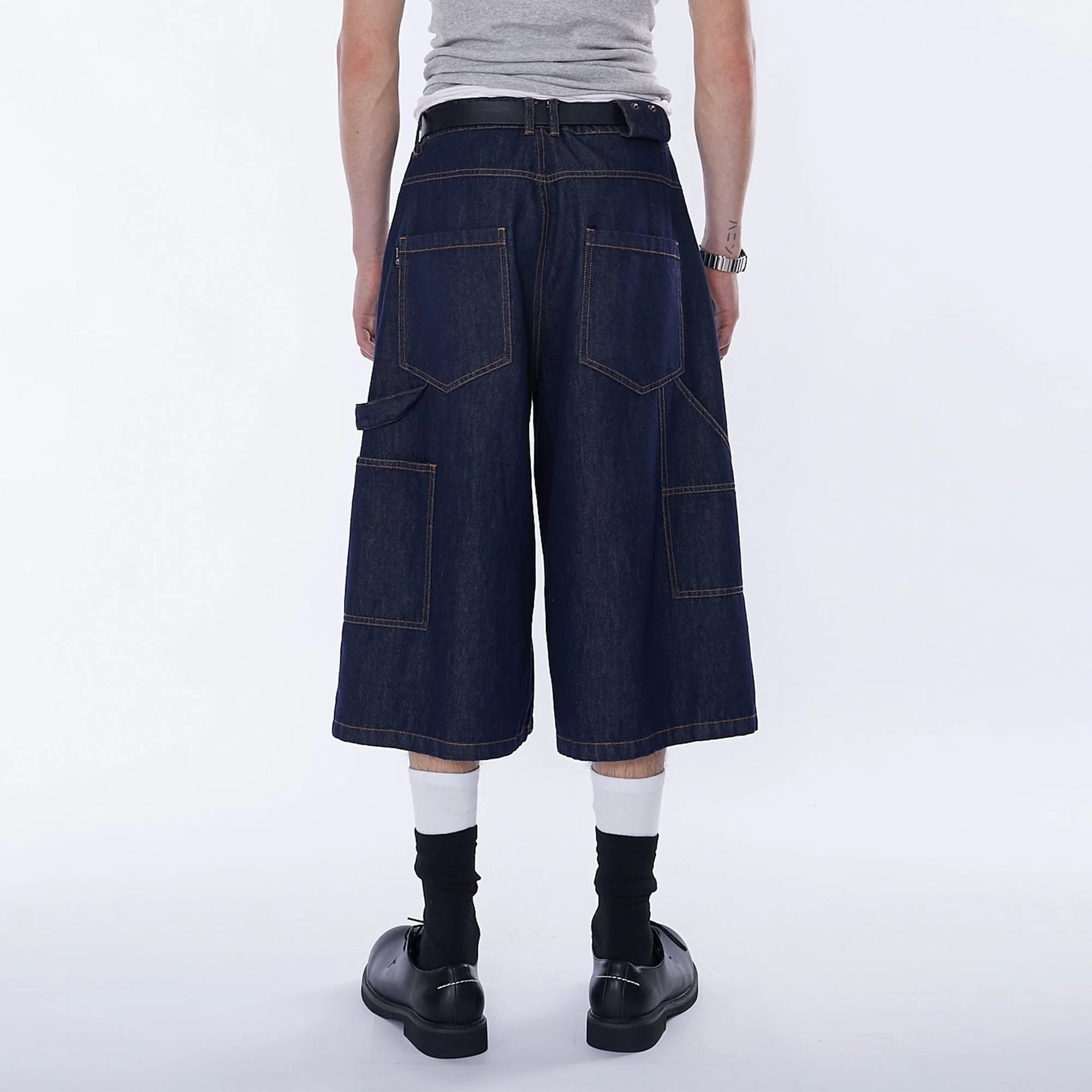 ASSEEN Double-Knee Raw Denim Shorts