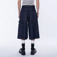 ASSEEN Double-Knee Raw Denim Shorts