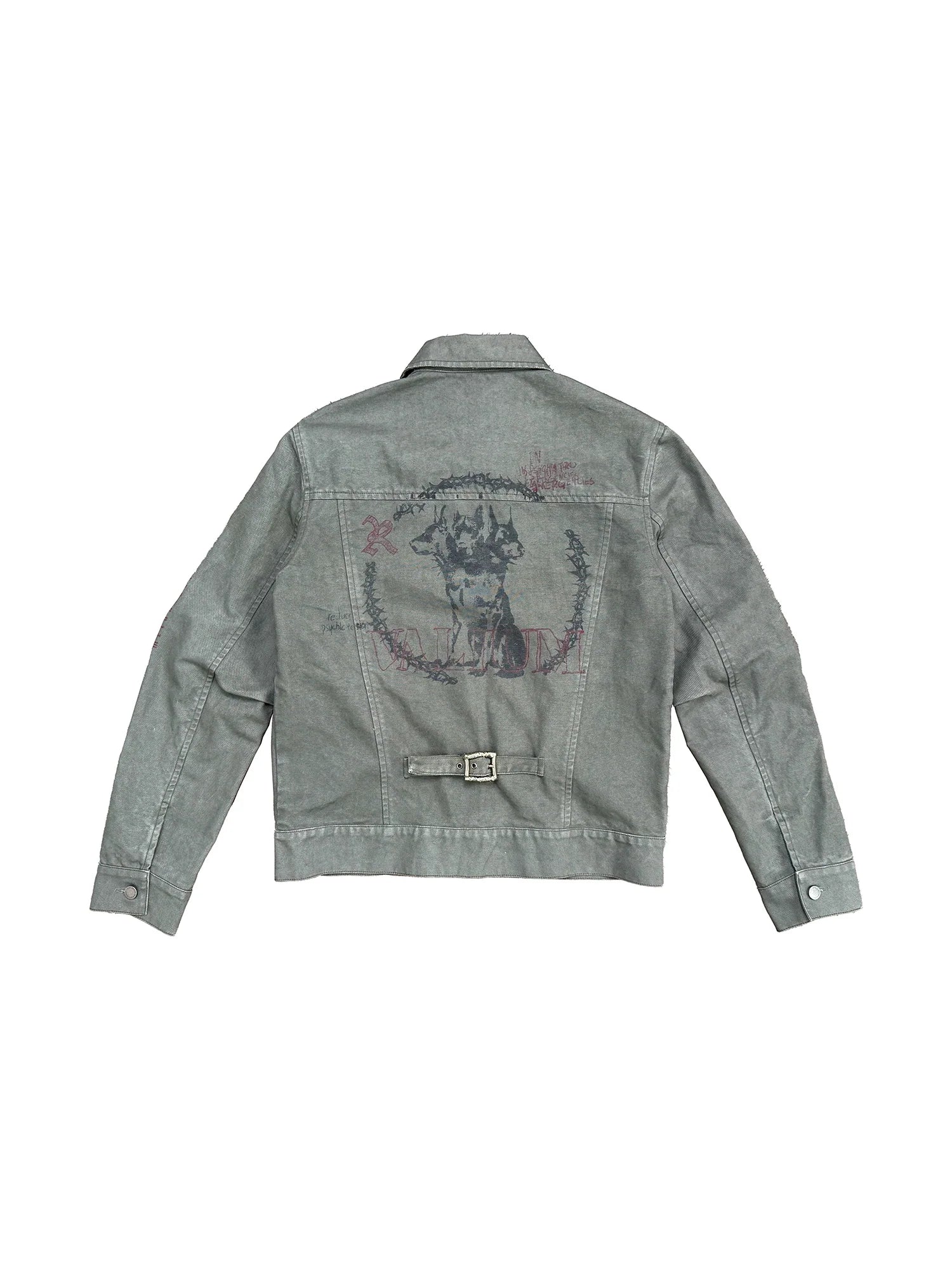 RICHILL Ancient Coin Graphic Curved-Sleeve Canvas Jacket