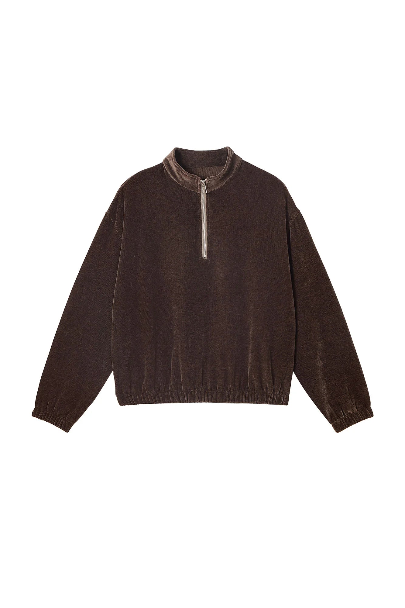 CLP Corduroy Elastic-Hem Half-Zip Pullover