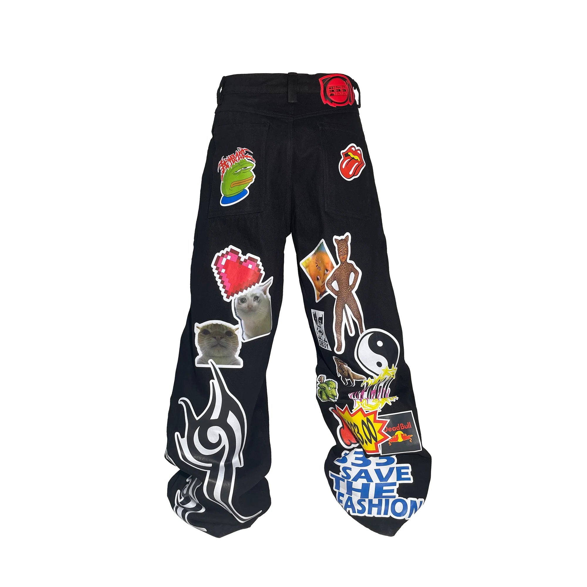 PCCVISION Meme Graphics Wide-Leg Pants