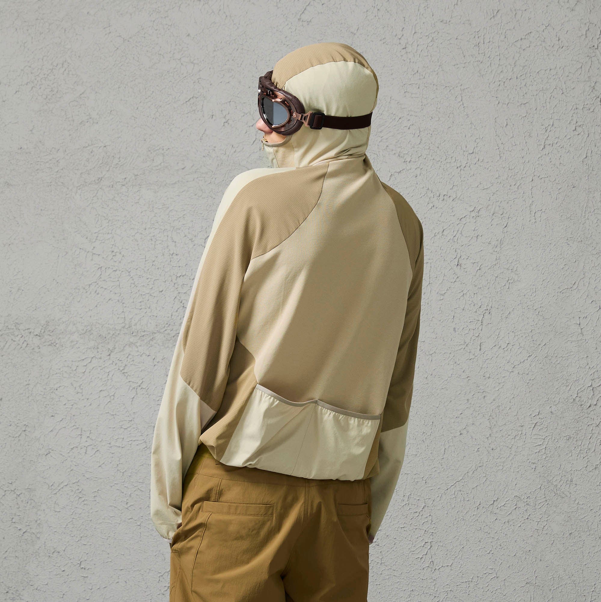 ORGANIC EMOTION Contrast Spliced Hooded Sorona Pullover Jacket