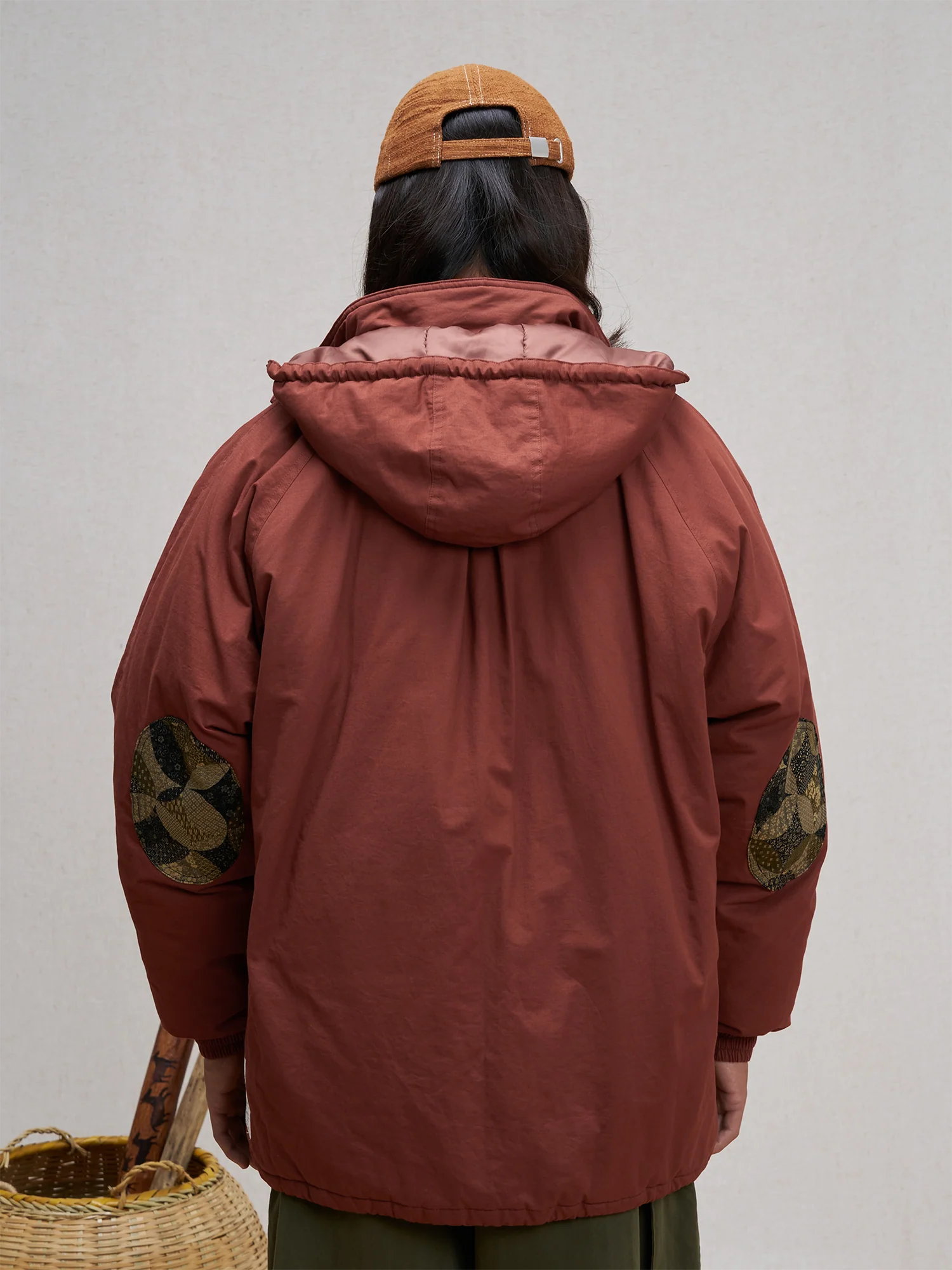 UNLIMITED MOTE Patchwork-Elbow Padded Utility Parka