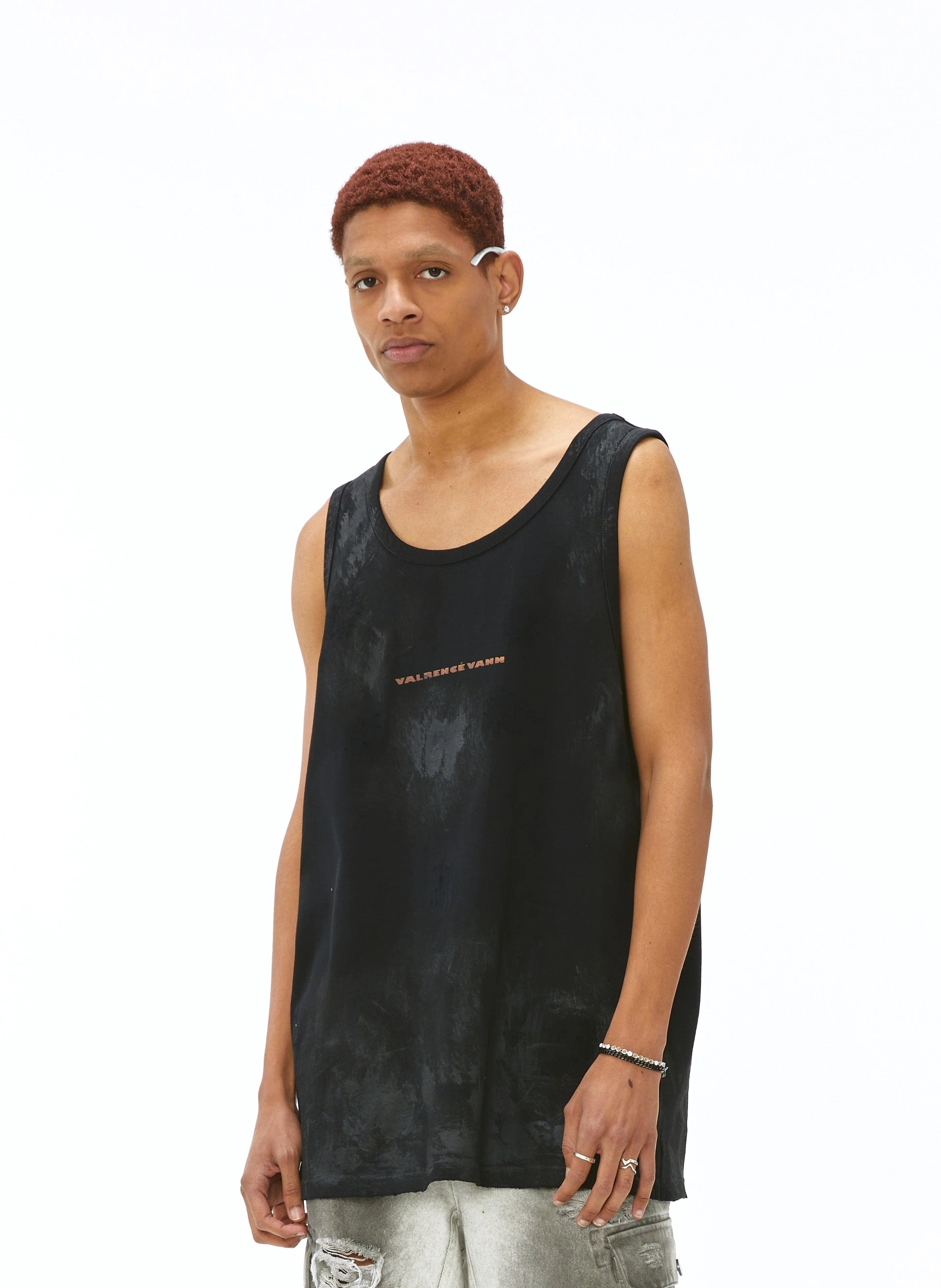 VANN VALRENCE Washed-Dyed Oversized Tank Top