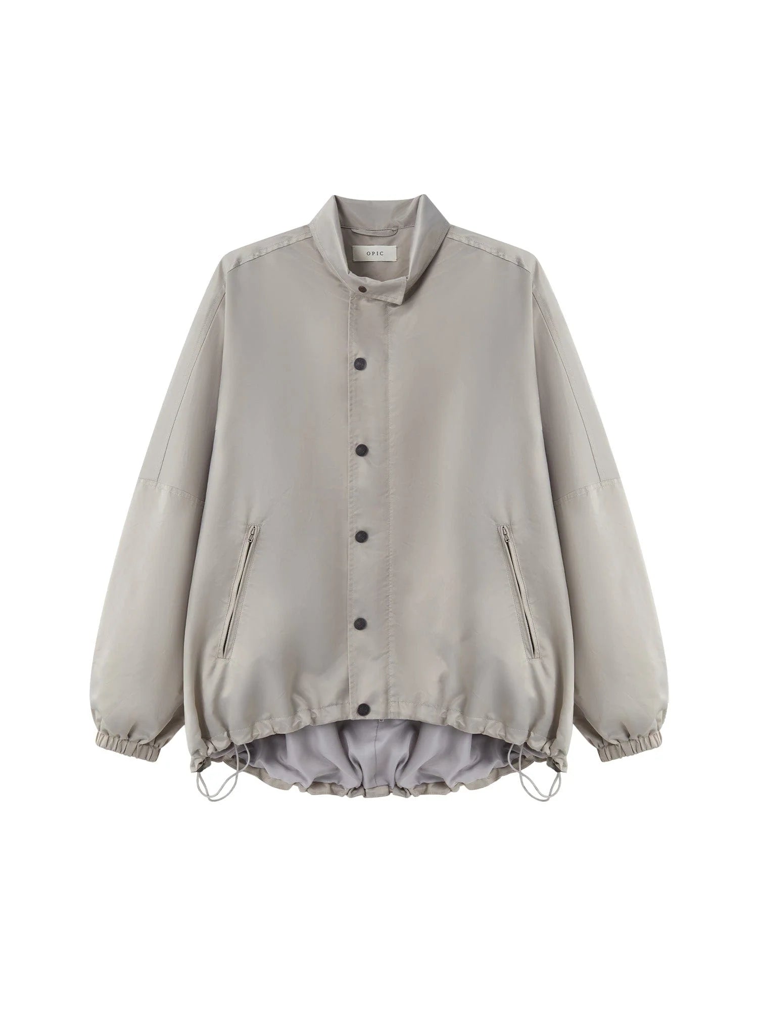 OPICLOTH Satin Batwing Drawstring Oversized Jacket
