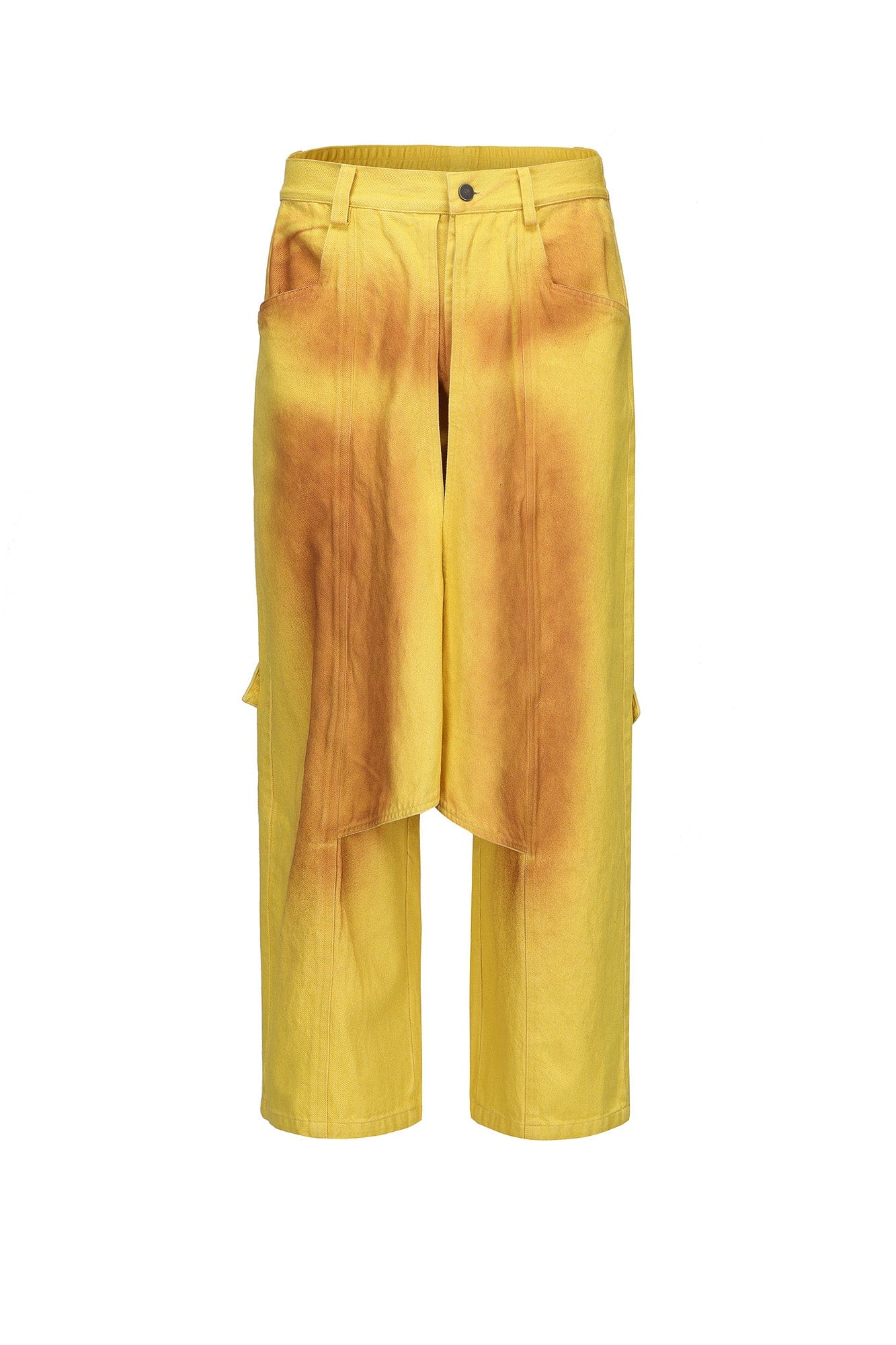 VANN VALRENCE Dye-Washed Convertible Wide-Leg Pants
